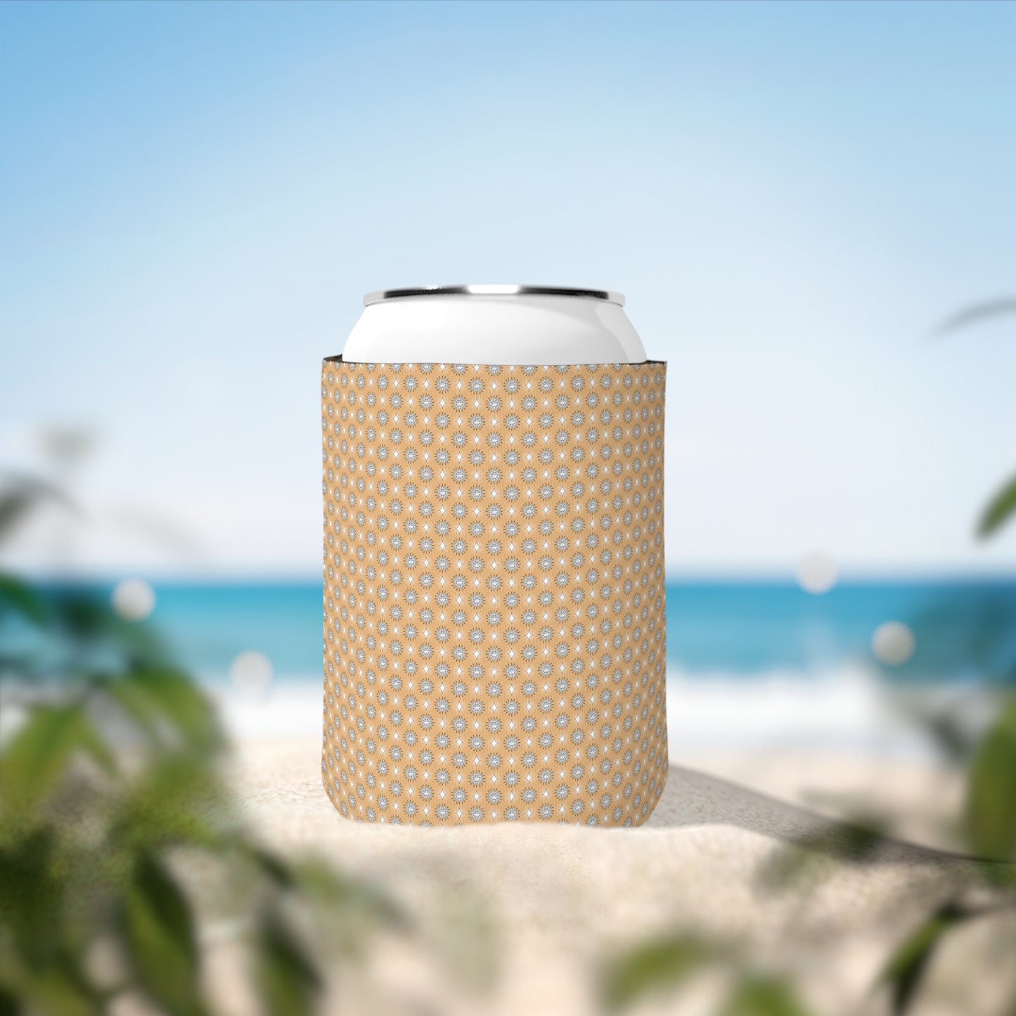 Tan Sunset Star-crossed Bodies 12 oz Can Cooler Sleeve