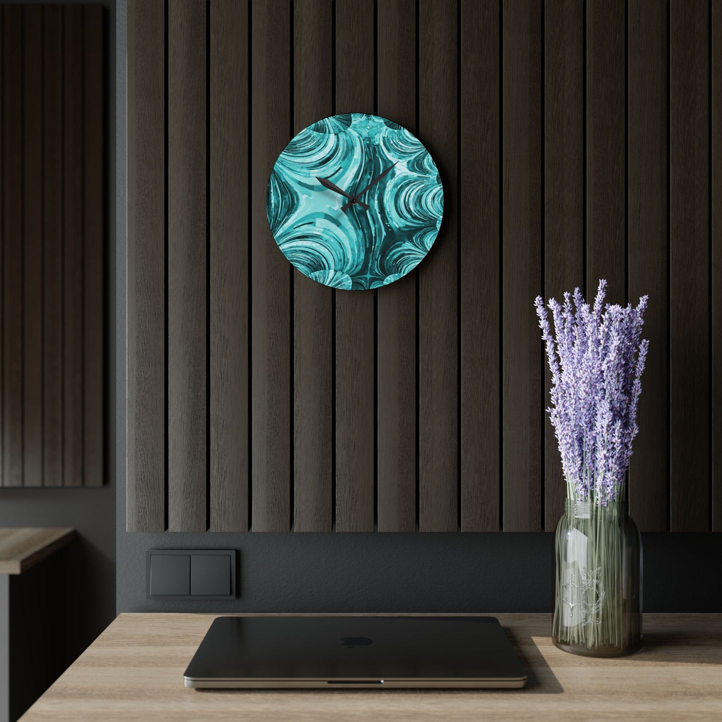 Uzi Spiral Tif Acrylic Wall Clock, Round or Square, 10.75" x 10.75"