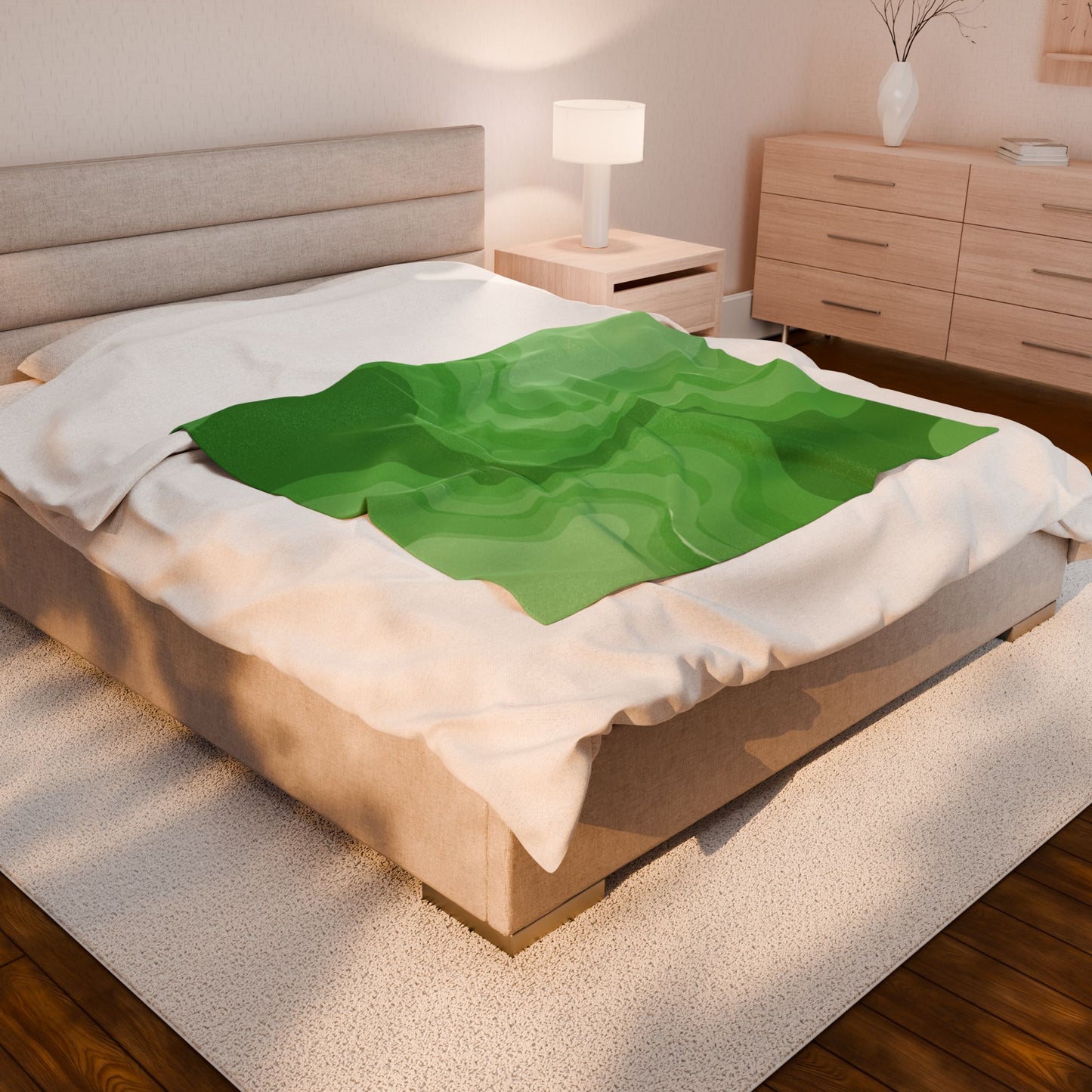 Greenie Meanie Wavey Velveteen Plush Blanket, 50" x 60"