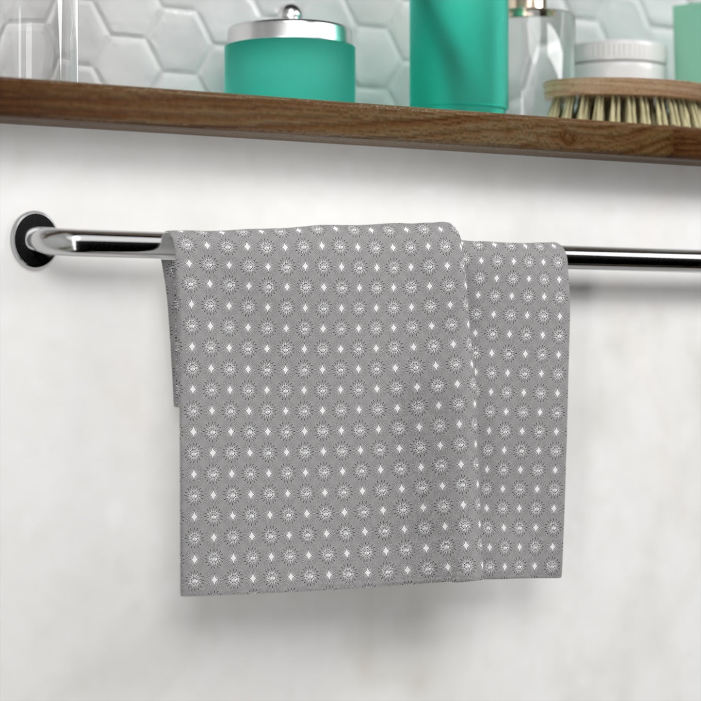 Desaturated Star-crossed Bodies Face Towel, 13" x 13"