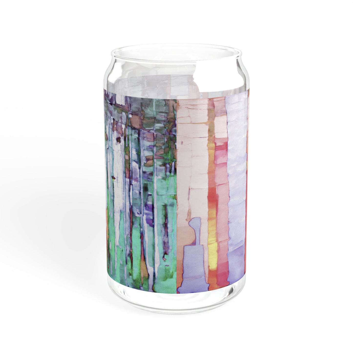Striped Pastels Sipper Glass, 16oz