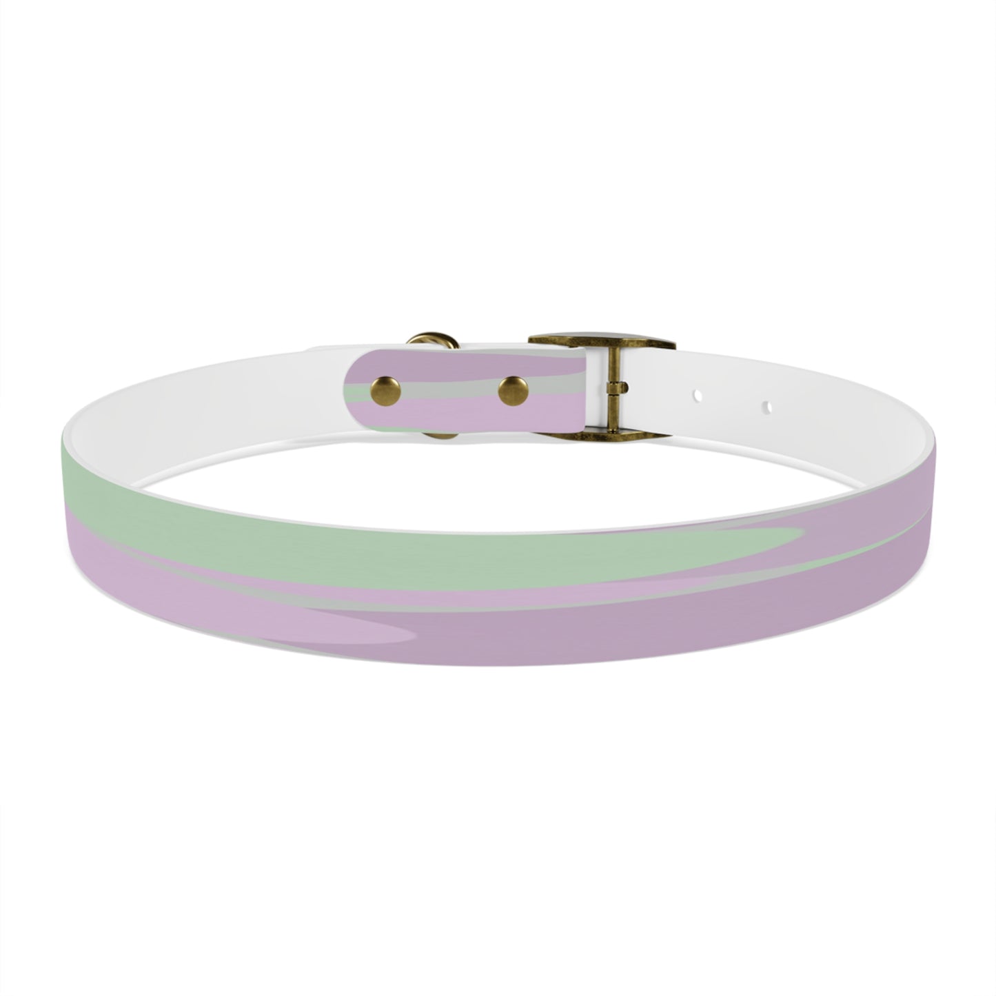 Pastel Lavender Purple and Soft Green Patches Extra Large Dog Collar