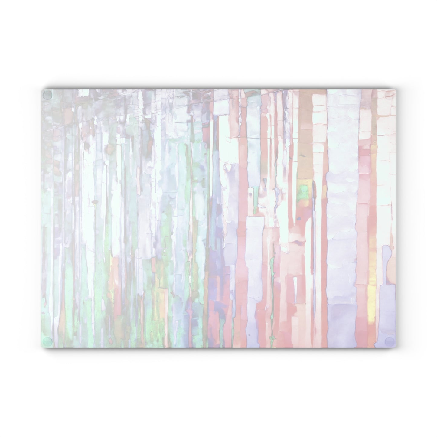 Striped Pastels 11" x 15" Glass Cutting Board