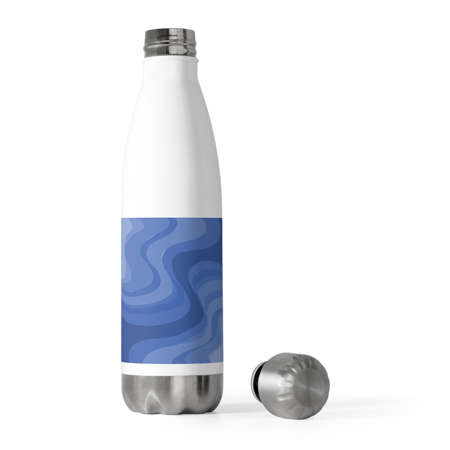 Deep Blue Wavey 20oz Insulated Water Bottle