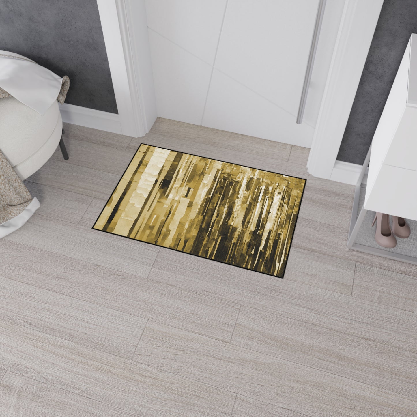 Striped Light Brown 24" x 36" Heavy Duty Floor Mat