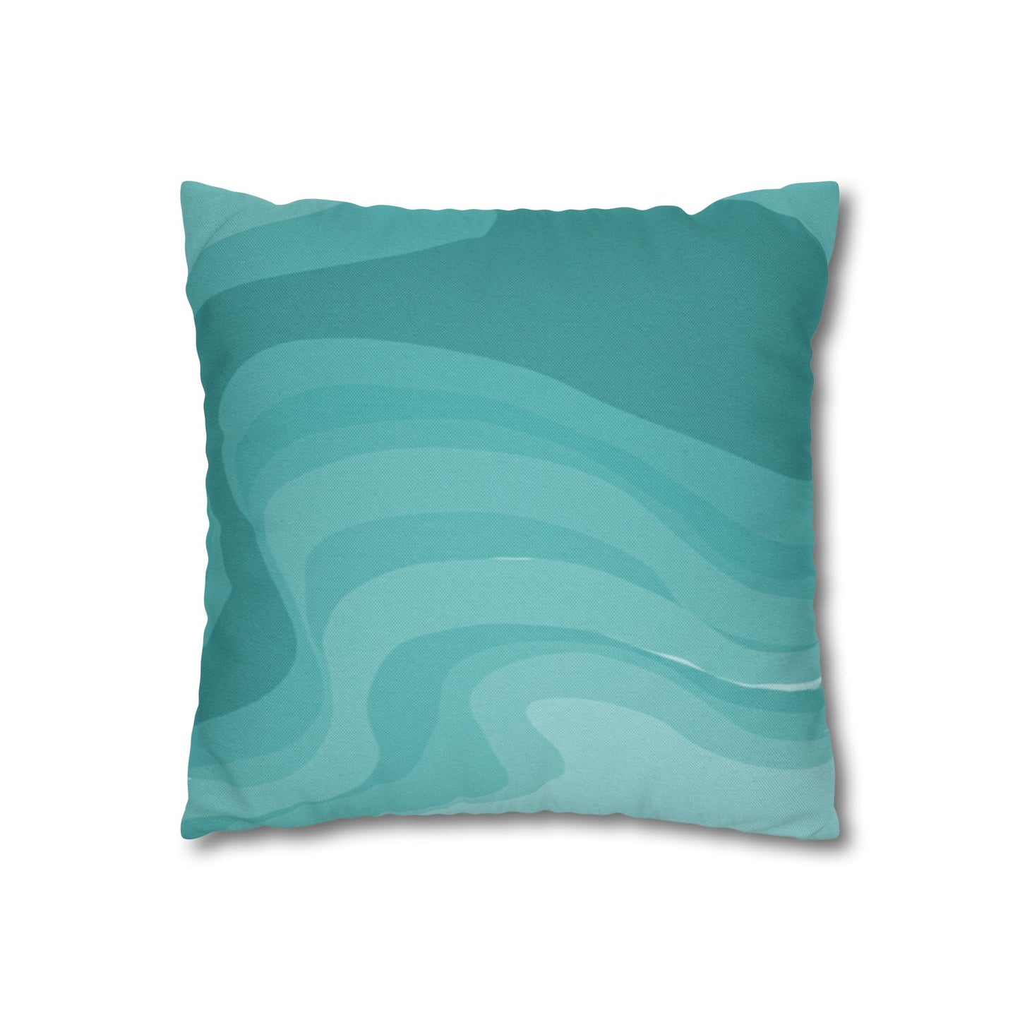 Tif Green Wavey Spun Polyester Square Pillowcase, 14" x 14"