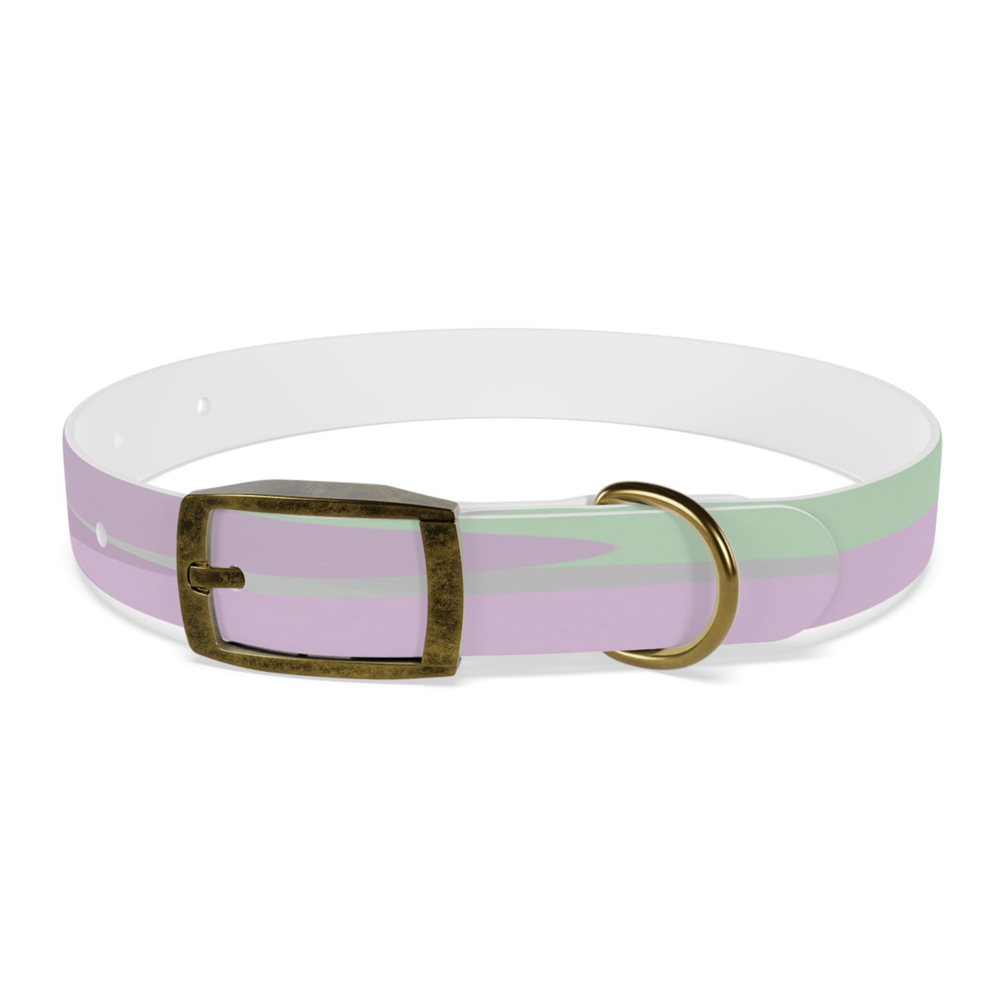 Pastel Lavender Purple and Soft Green Patches Small Dog Collar