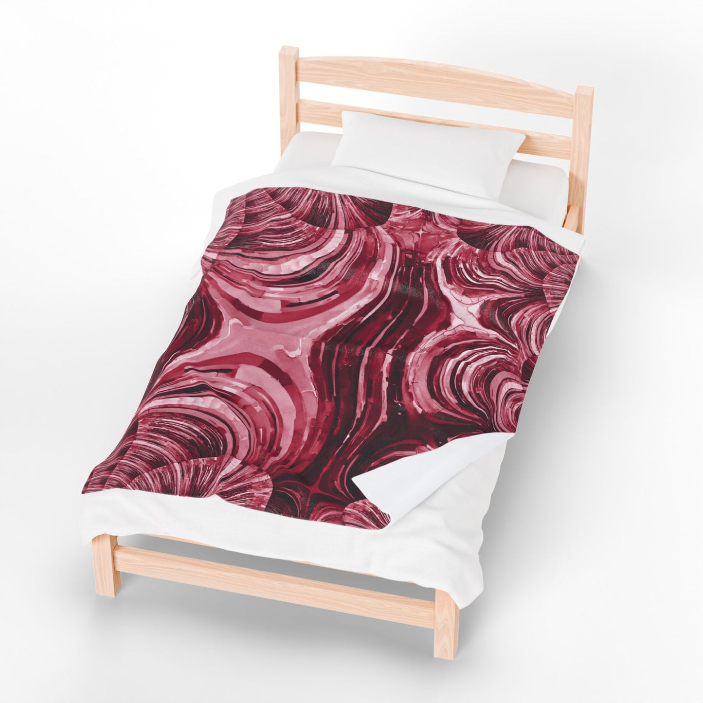 Uzi Spiral Ruby Velveteen Plush Blanket, 50" x 60"