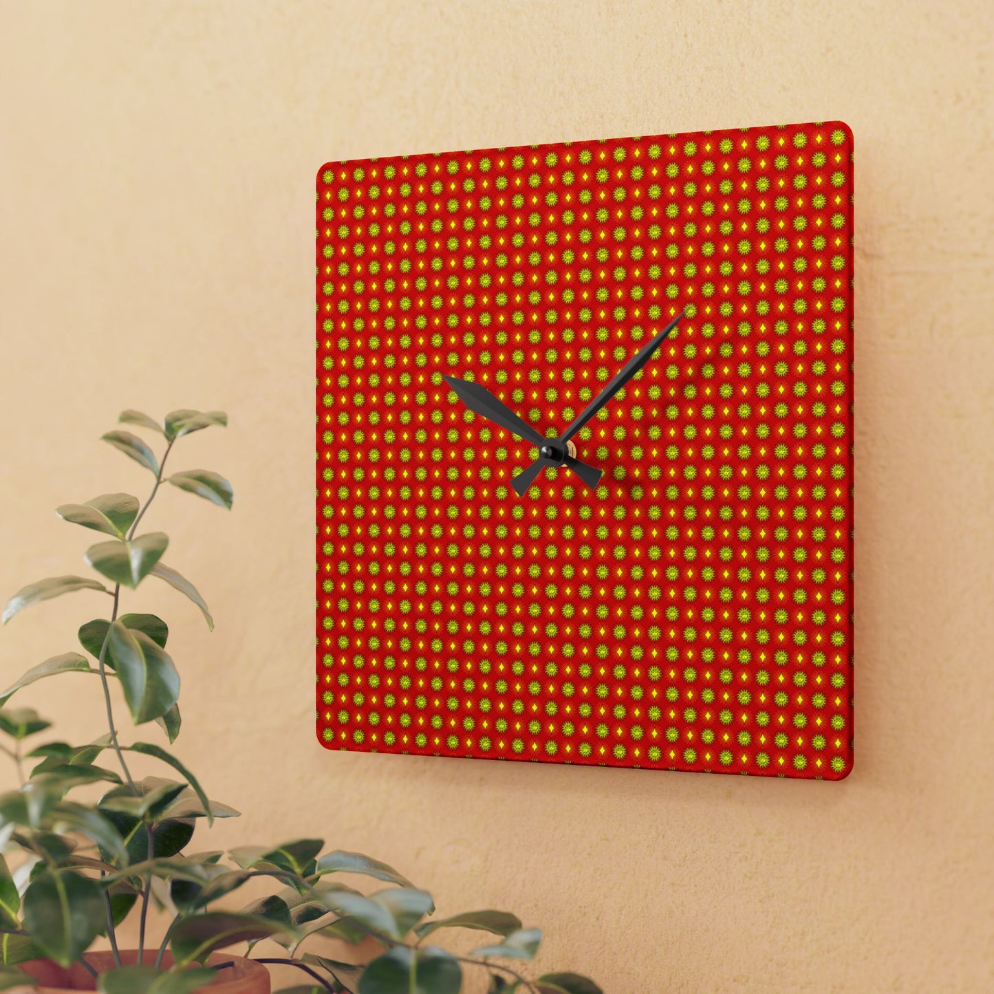 Late Evening Star-crossed Bodies Acrylic Wall Clock, Round or Square, 10.75" x 10.75"