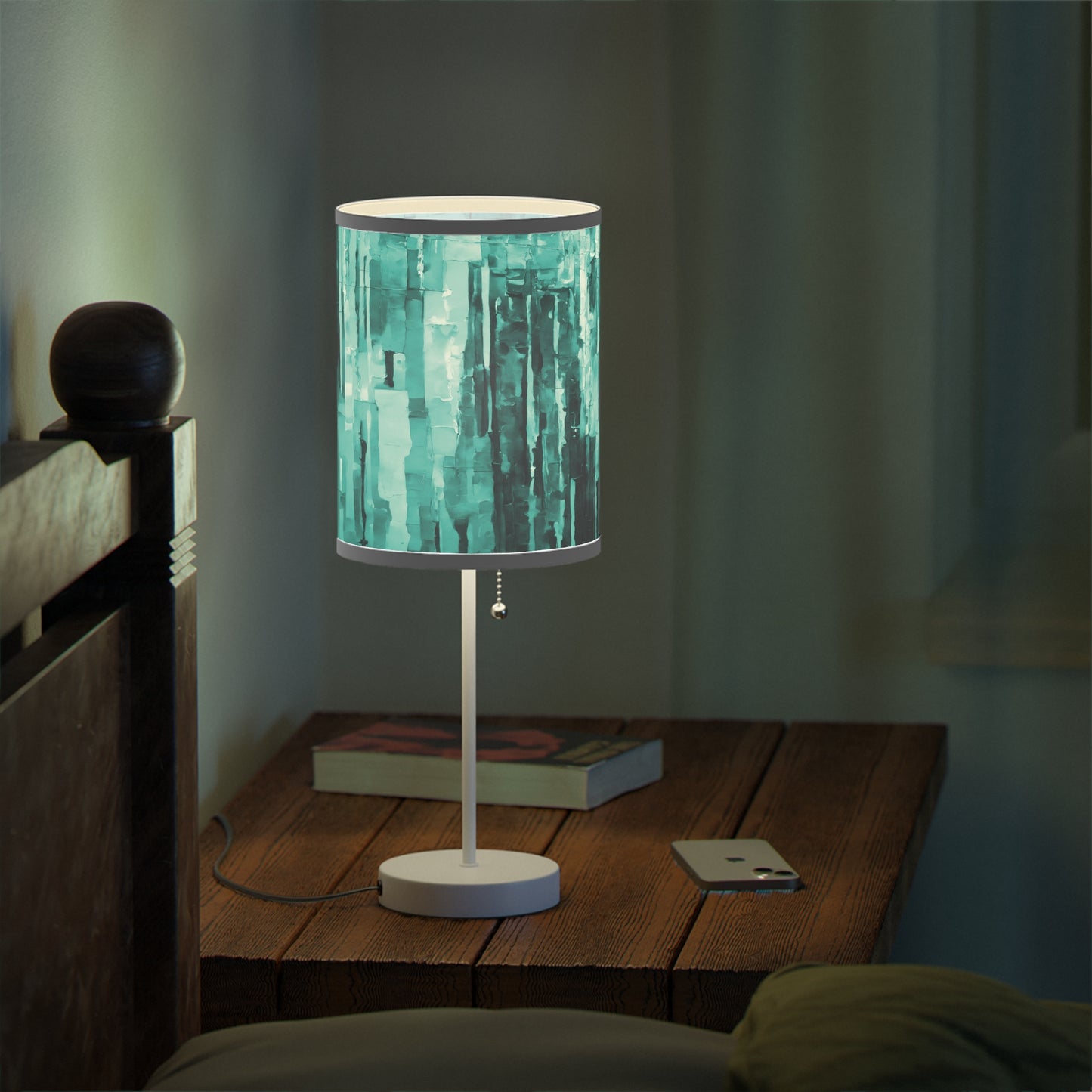 Striped Tif Table Lamp on a White or Silver Stand, US|CA plug