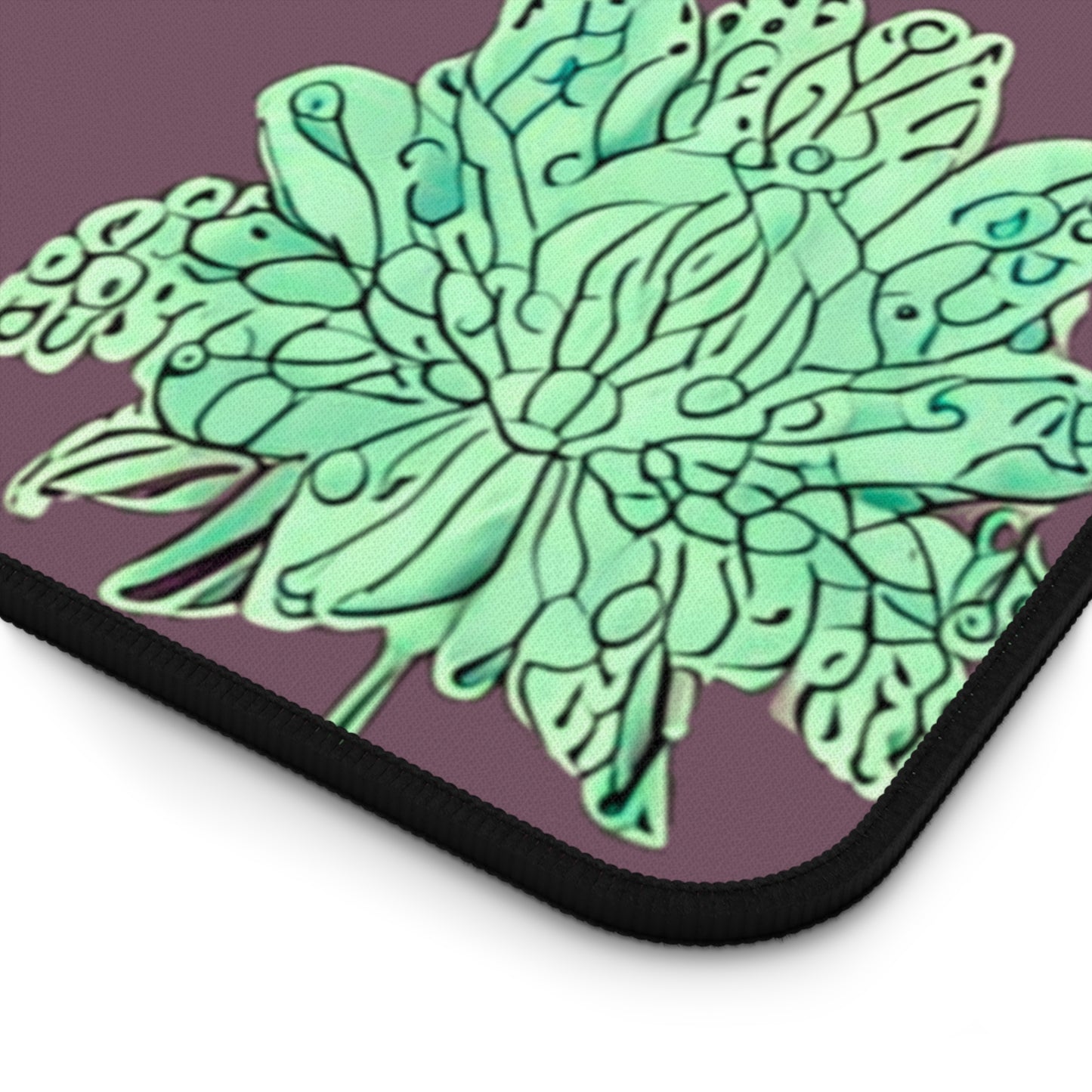 Mint Green Floral Butterflies 16" x 32" Desk Mat