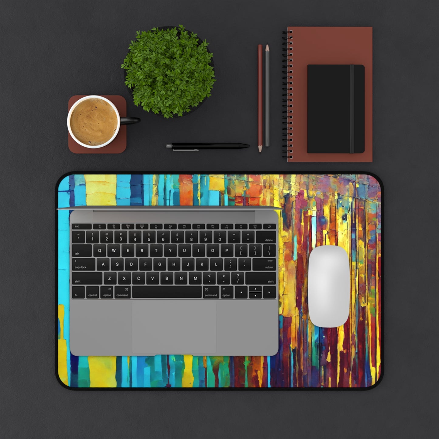 Striped Alpha 12" x 18" Desk Mat