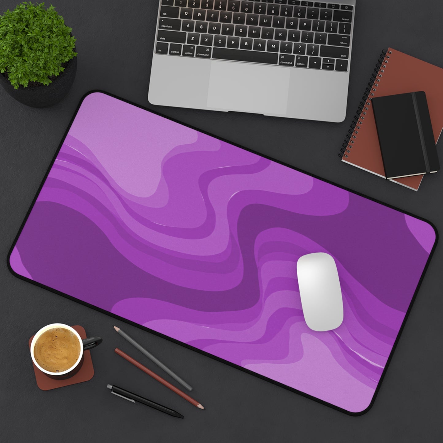 Wavey Purple Wavey 12" x 22" Desk Mat