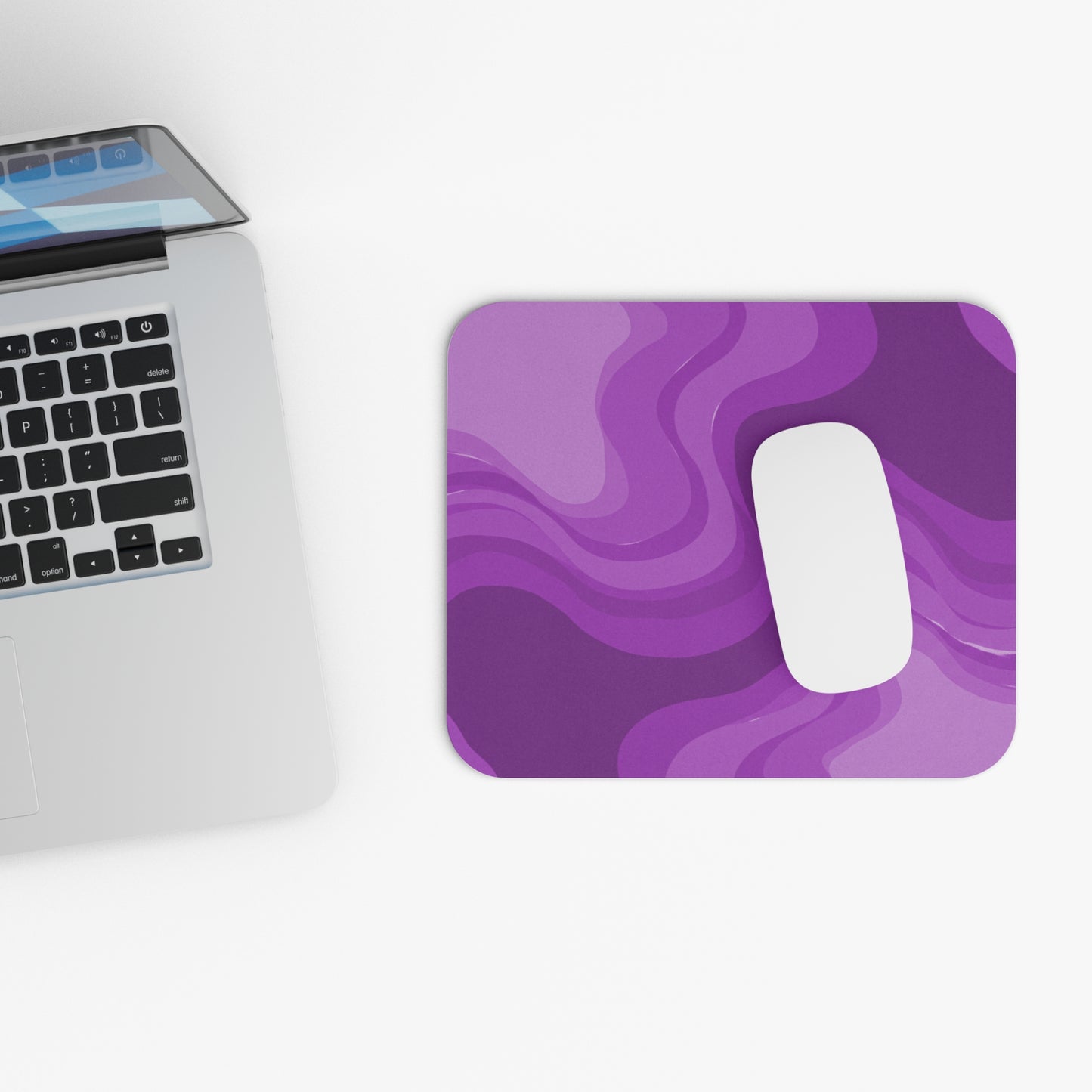 Wavey Purple Wavey Mouse Pad, 9" x 8" Rectangle