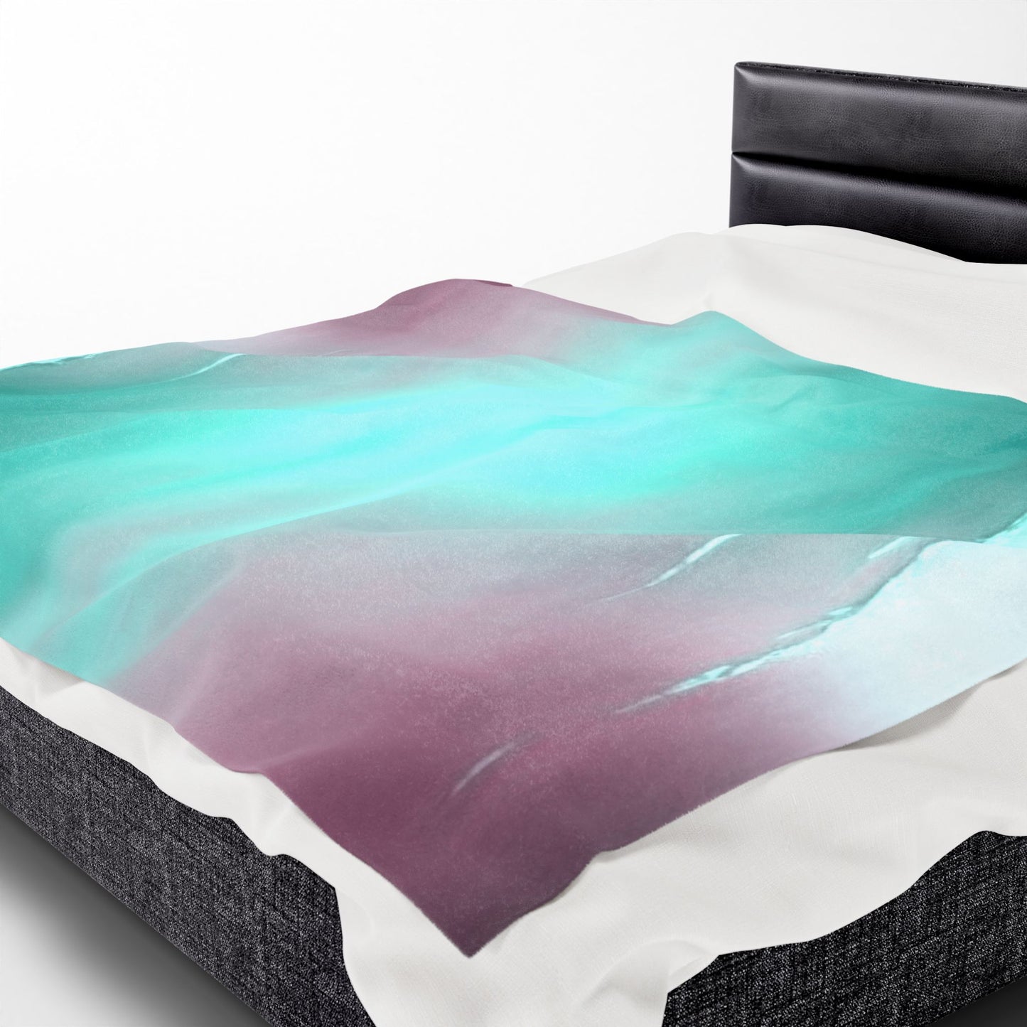 Green Sea Lavender Fog Velveteen Plush Blanket, 60" x 80"