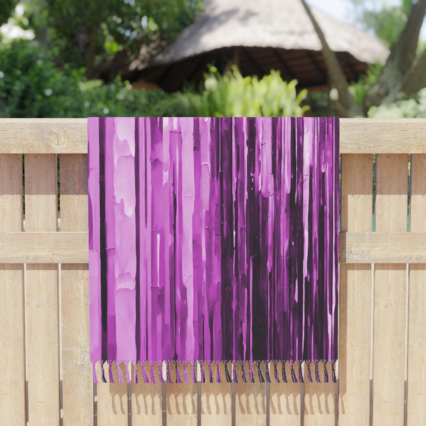 Striped Powder Lavender 38" × 81" Boho Beach Cloth