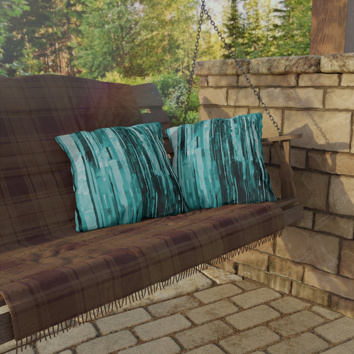 Striped Tif 18" x 18" Outdoor Pillow