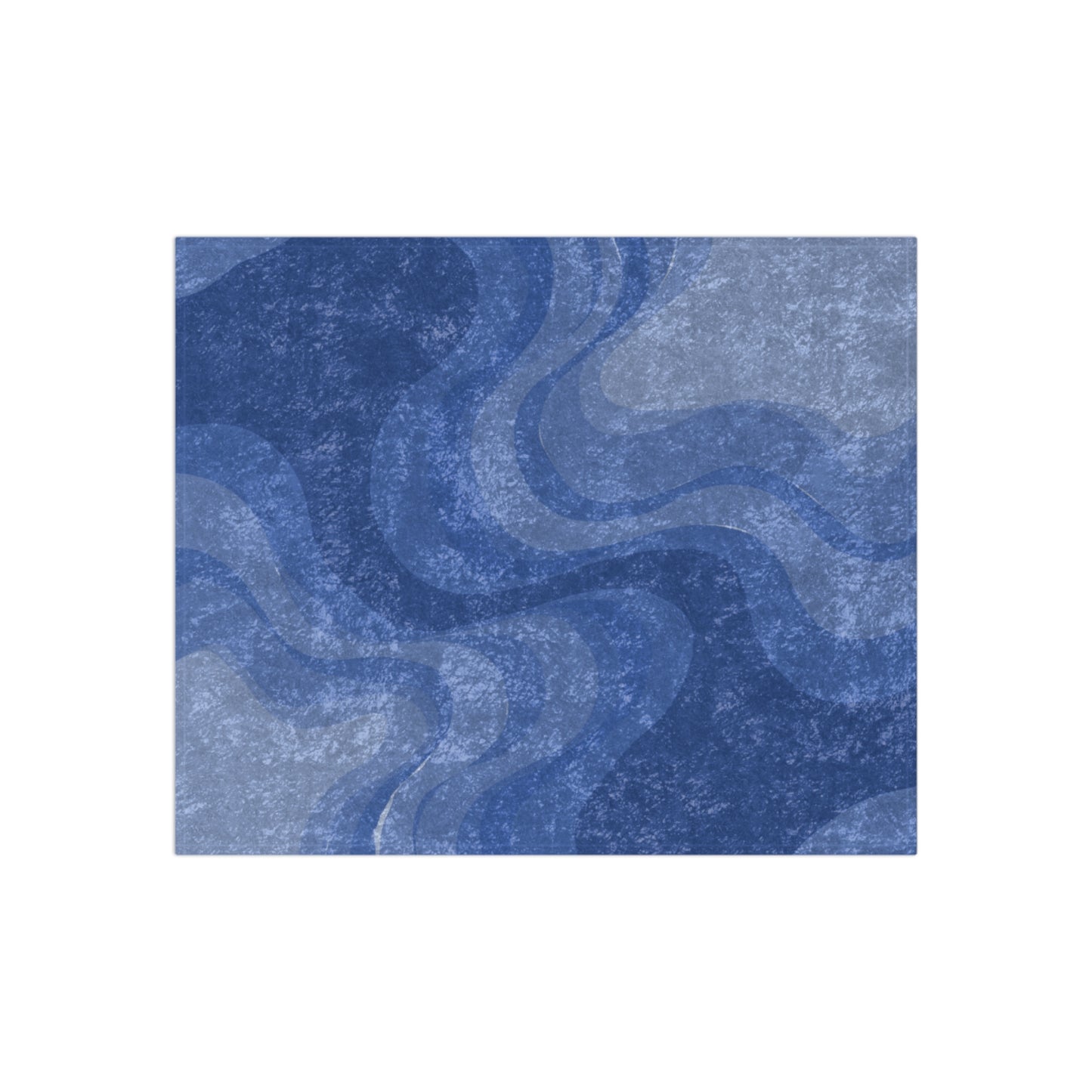 Deep Blue Wavey 50" x 60" Crushed Velvet Blanket