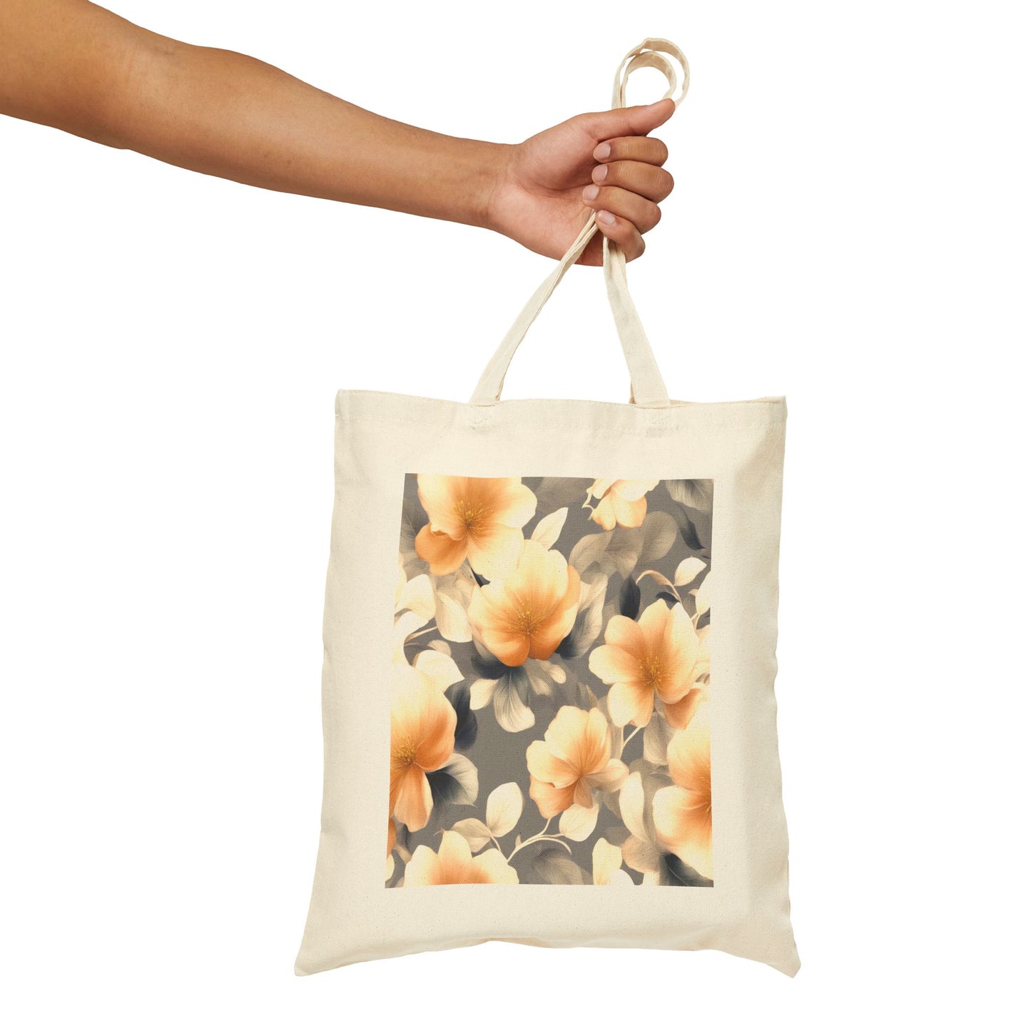 Soft Blossom Floral Bunch Cotton Canvas Tote Bag