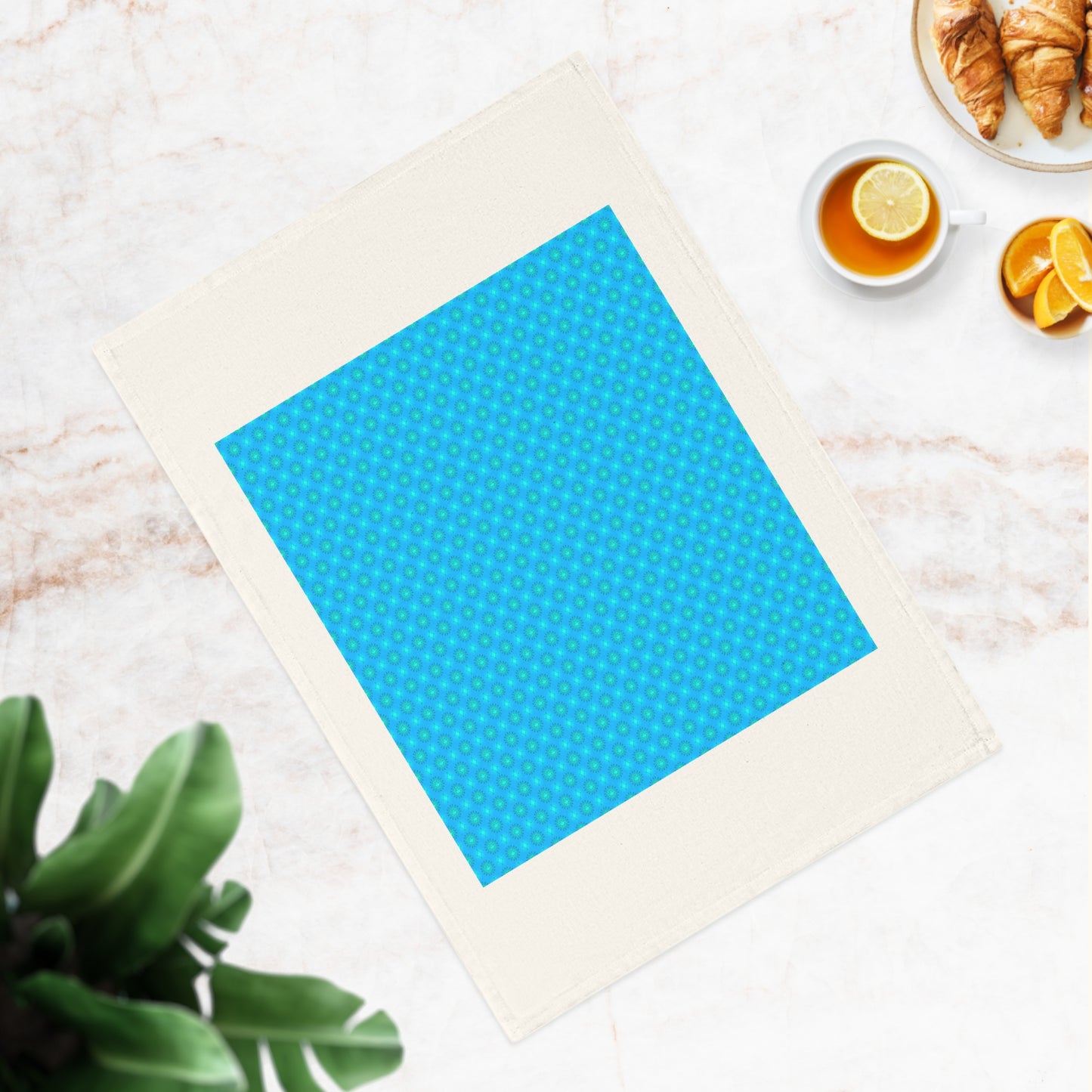 Blue Green Star-crossed Bodies Cotton Tea Towel 19.6" x 27.5"
