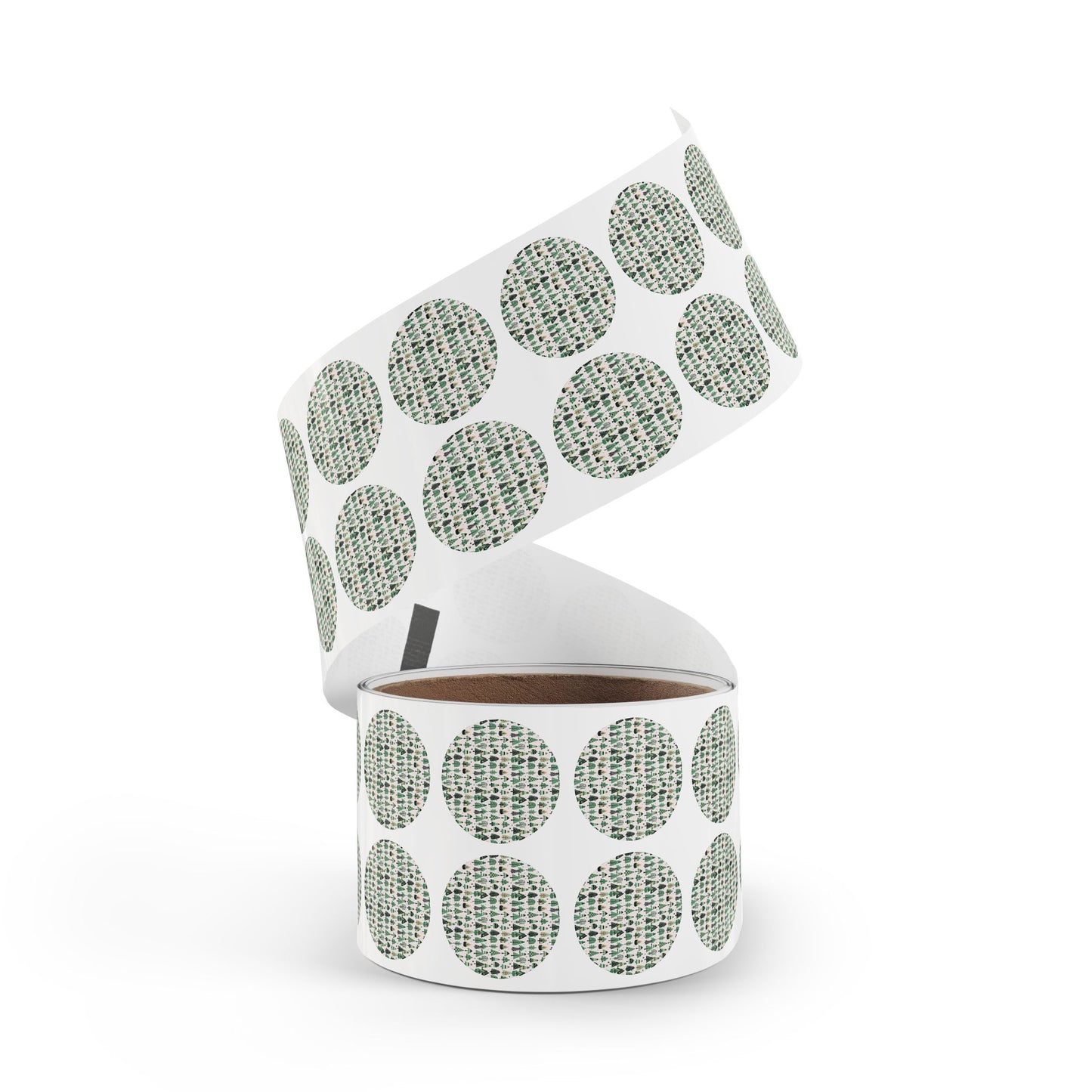 Mini Green Trees Round Sticker Label Rolls, 1" x 1"