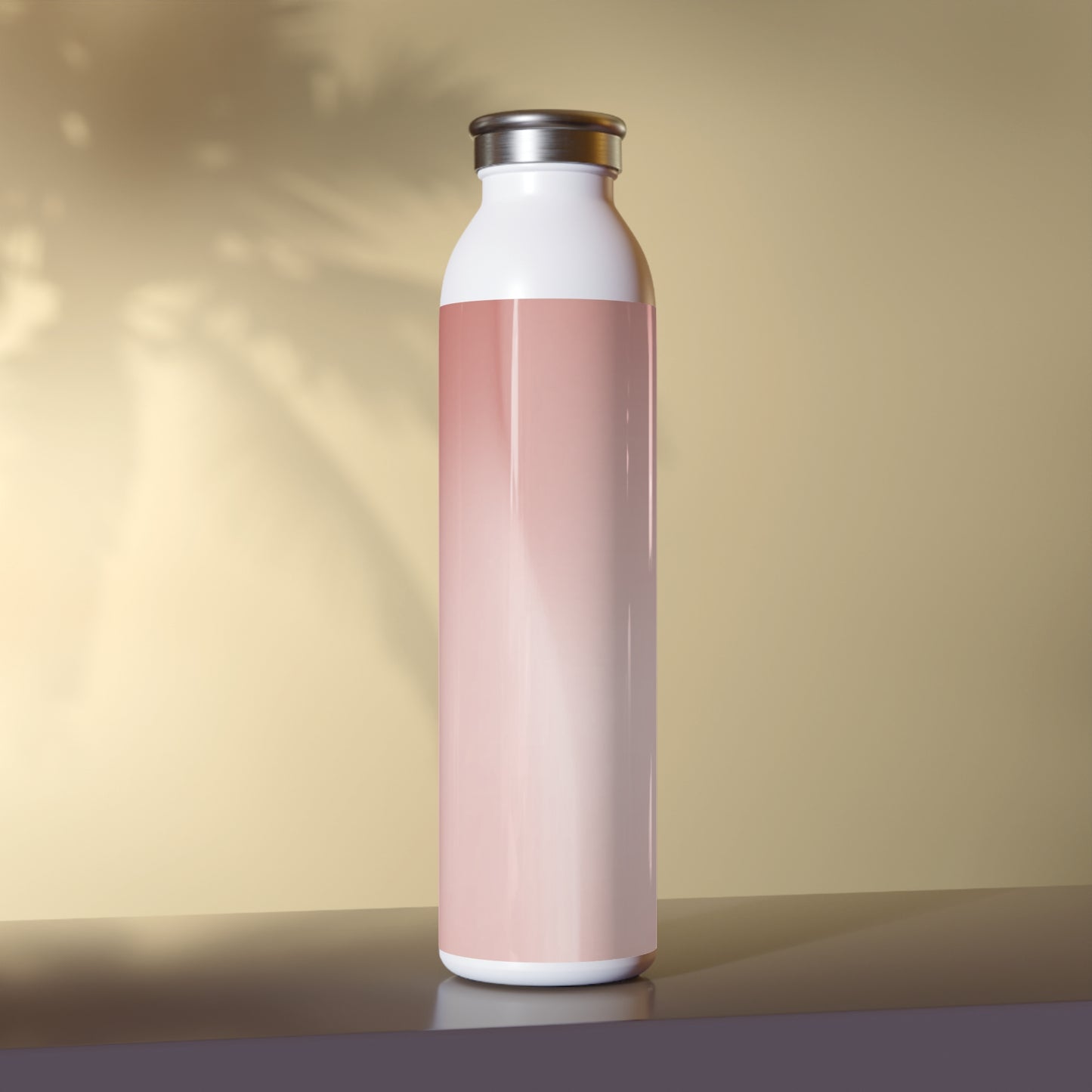Rose Red Fade Slim Water Bottle, 20 oz White