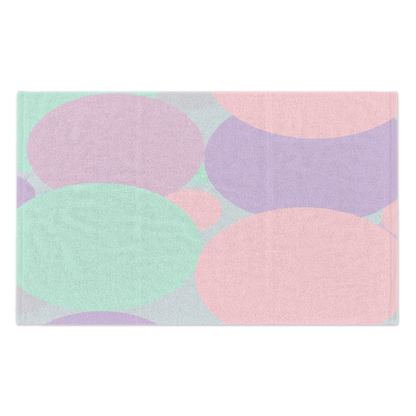 Pastel Peach and Soft Green Patches Rally Towel, 11" x 18"
