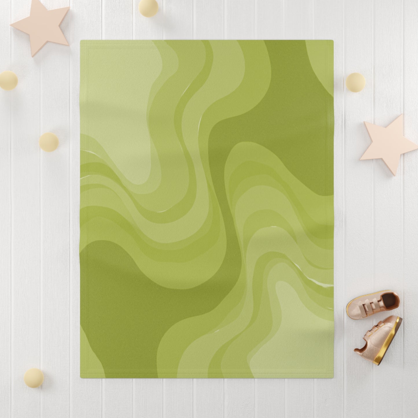 Lemon Wavey Soft Fleece Baby Blanket, 30" x 40"