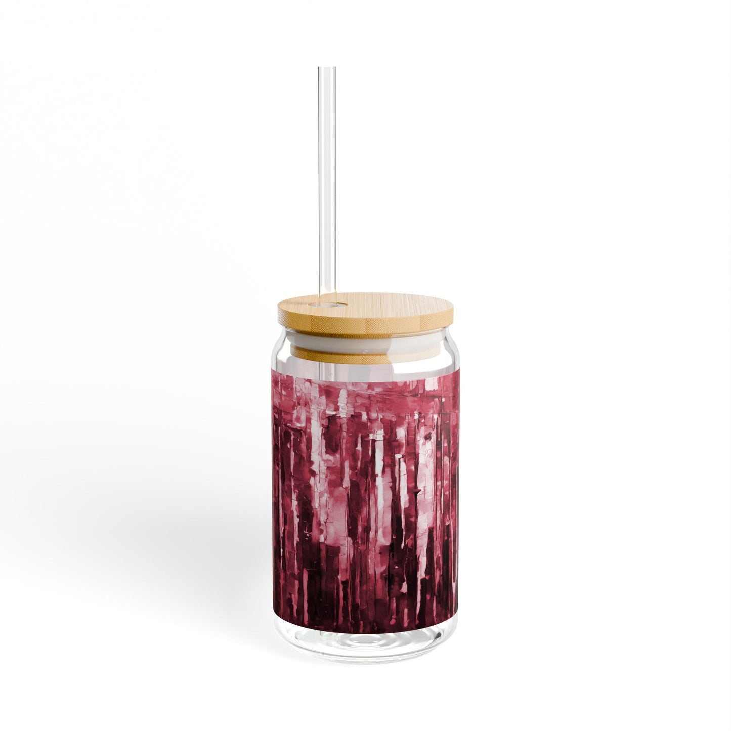 Striped Ruby Sipper Glass, 16oz