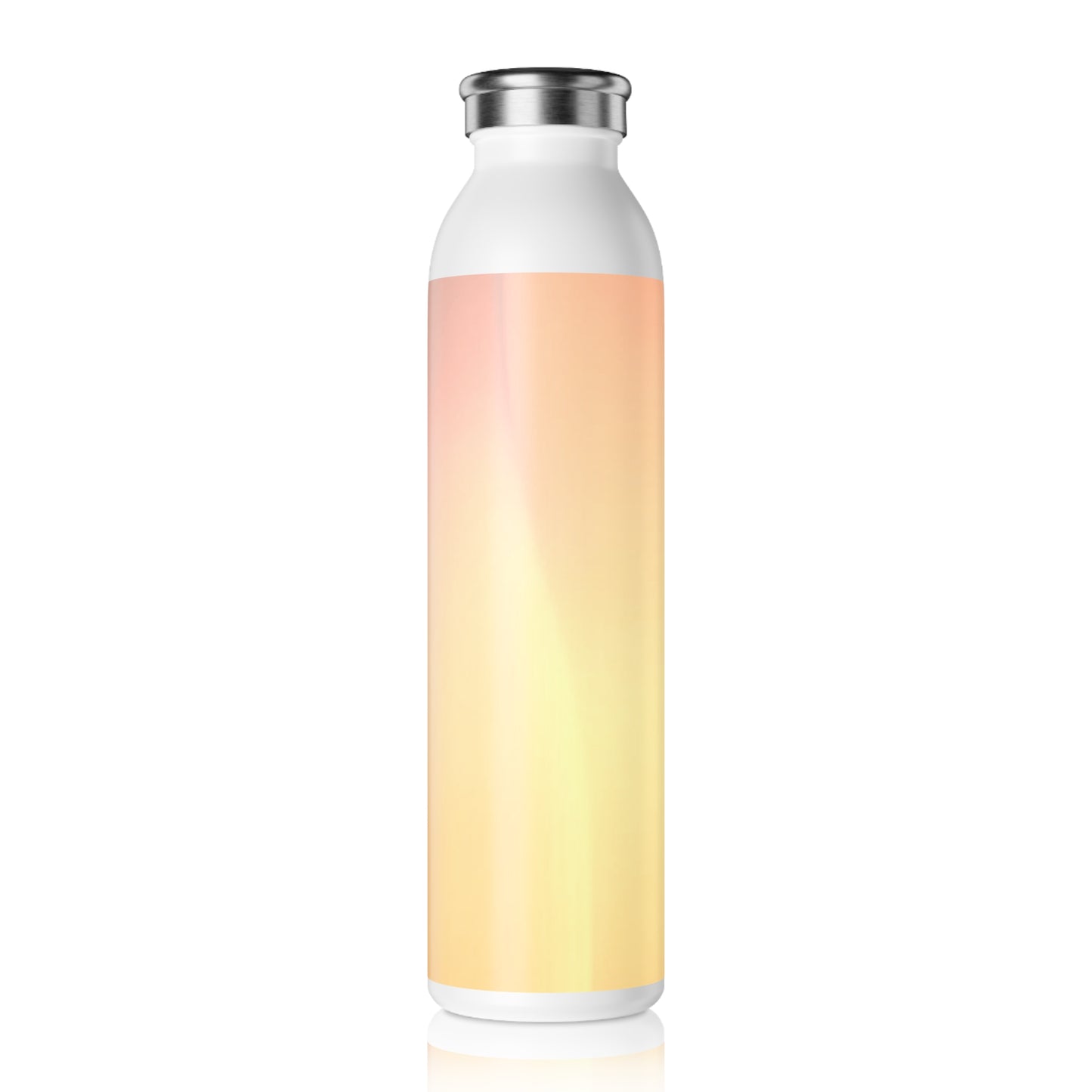 Hot Peach Fade Slim Water Bottle, 20 oz White