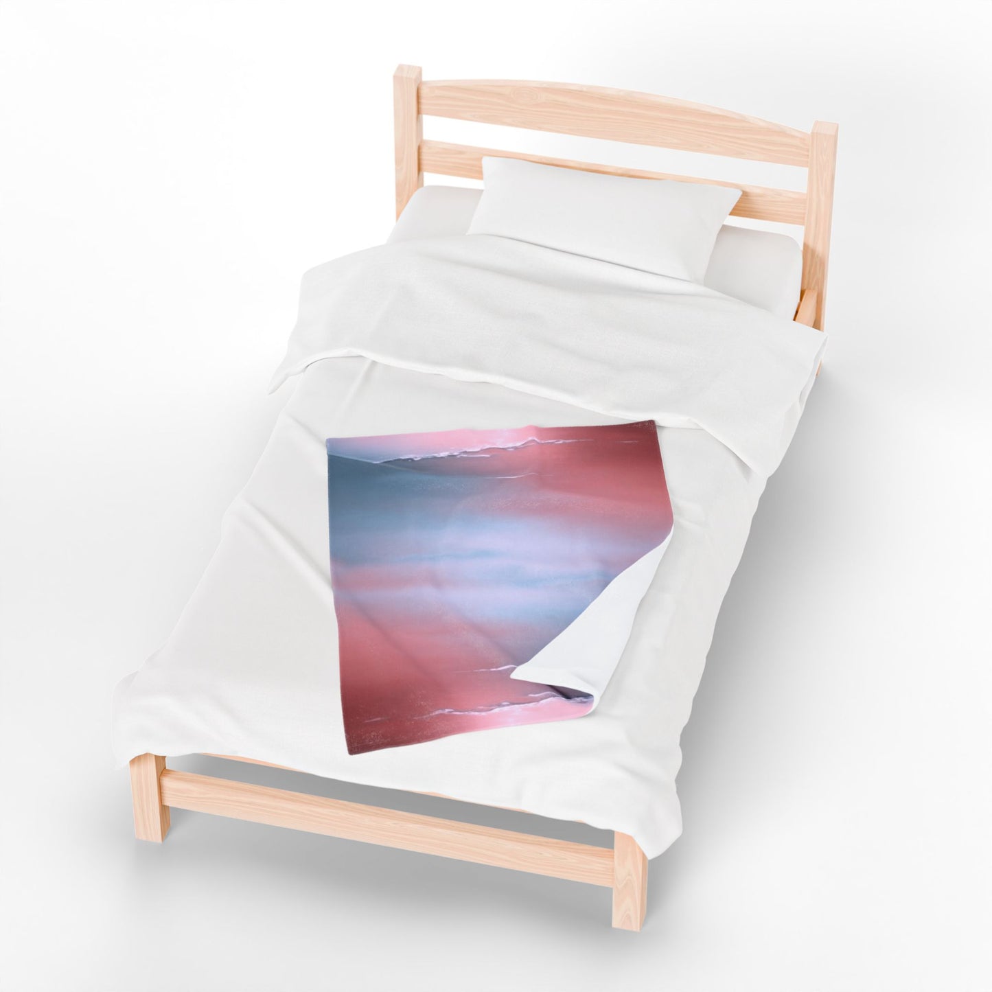 Gray Sea Pink Fog Velveteen Plush Blanket, 30" x 40"