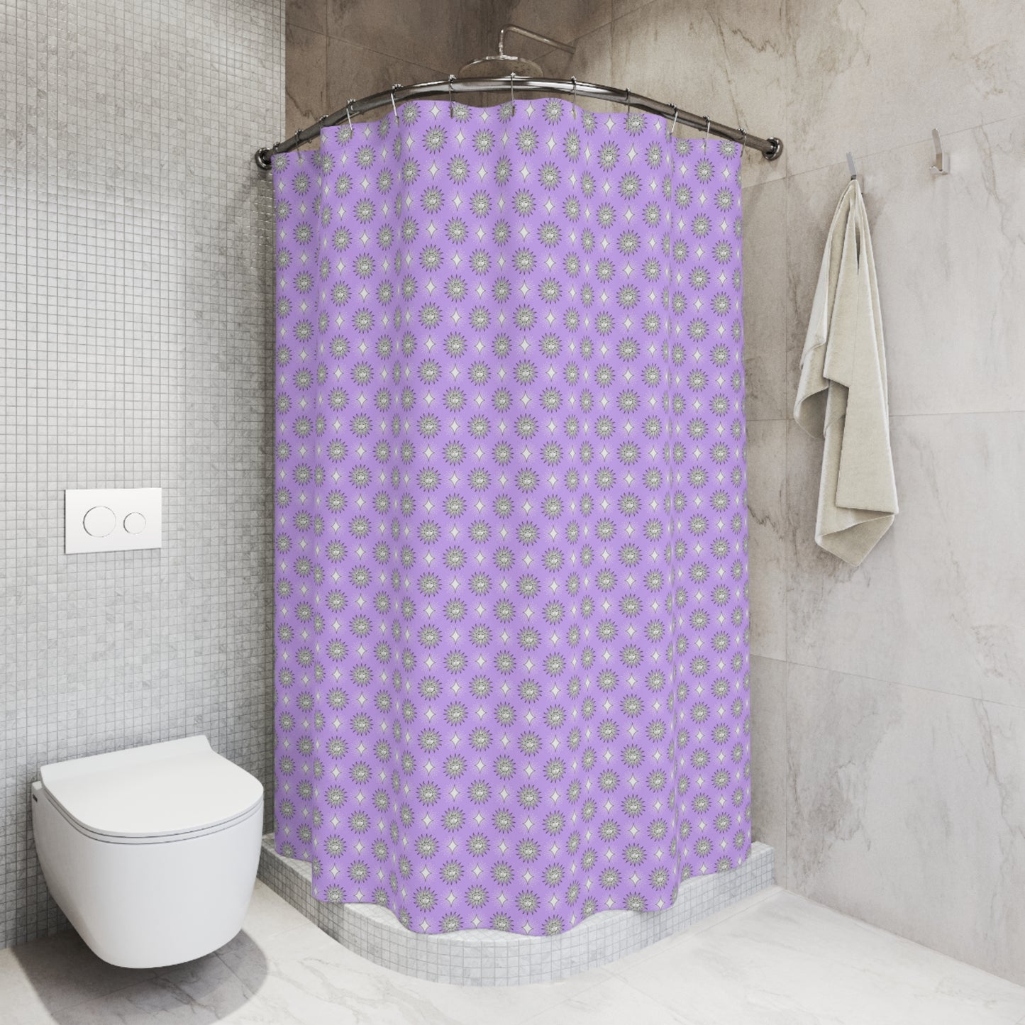 Lavender Star-crossed Bodies Shower Curtain, 71" x 74"