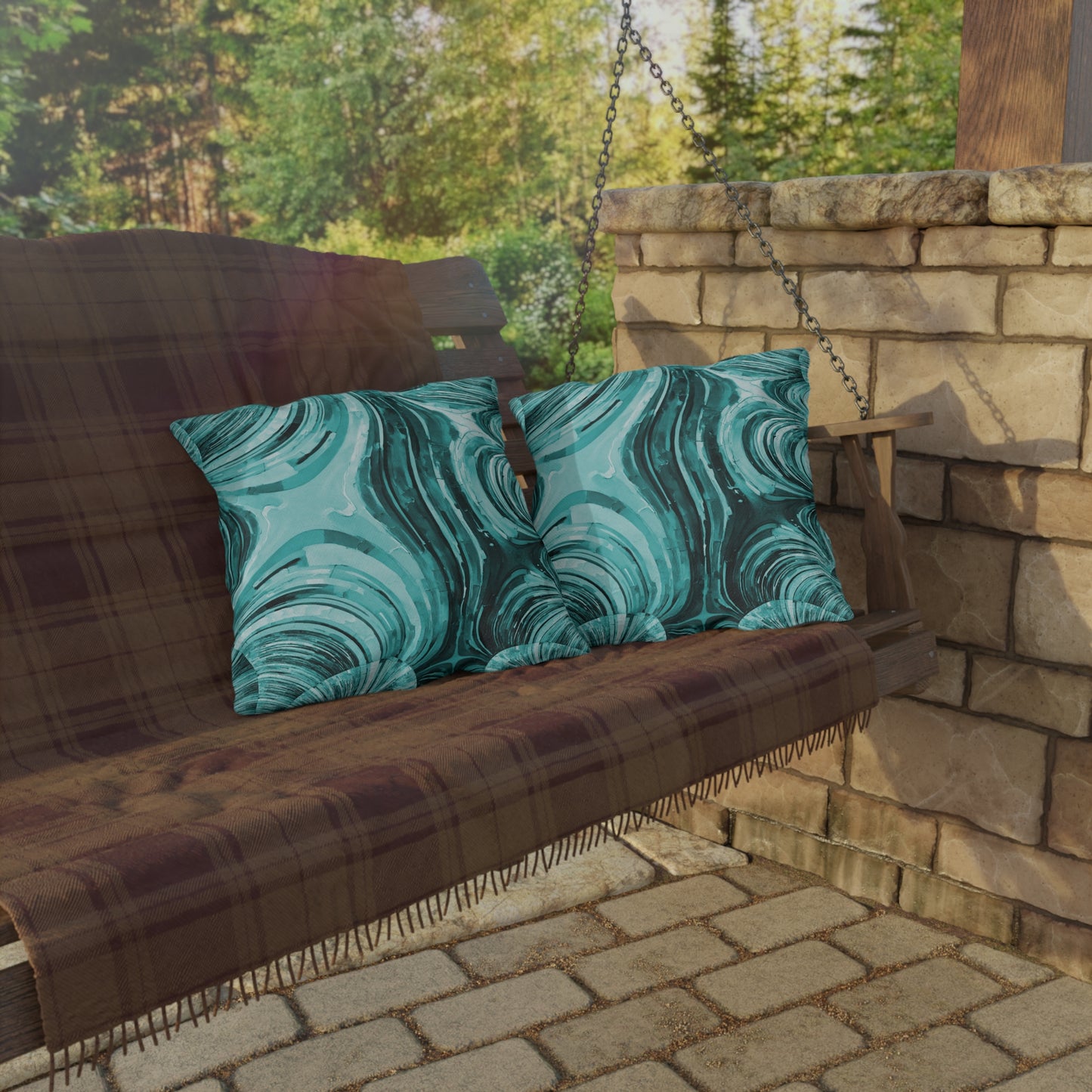Uzi Spiral Tif Outdoor Pillow, 18" x 18"