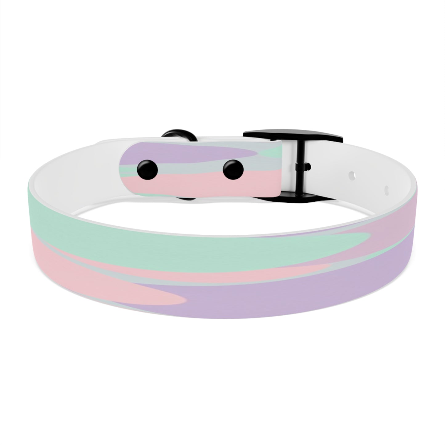 Pastel Peach and Soft Green Patches Medium Dog Collar