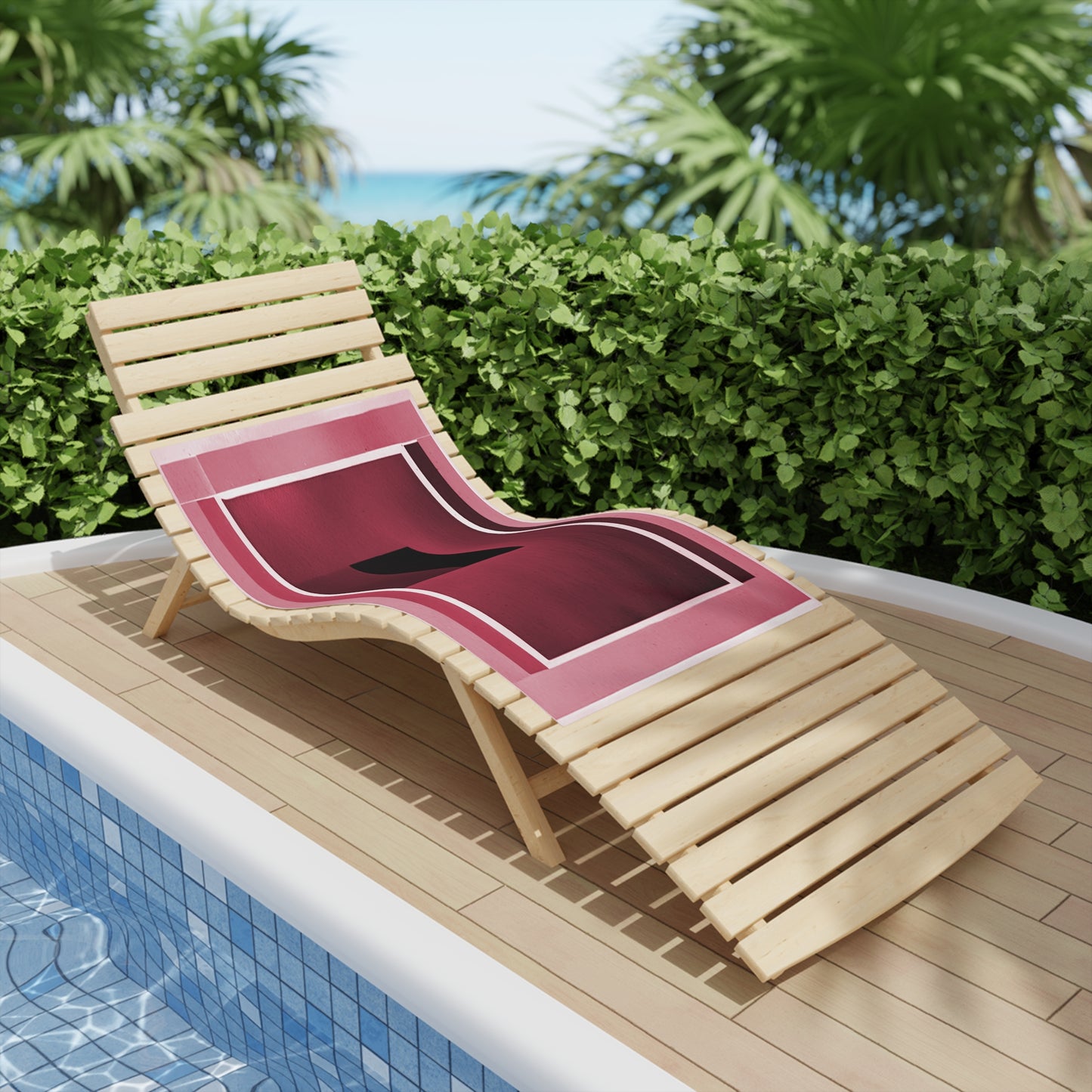 Red Shadow Beach Towel, 24" x 44"
