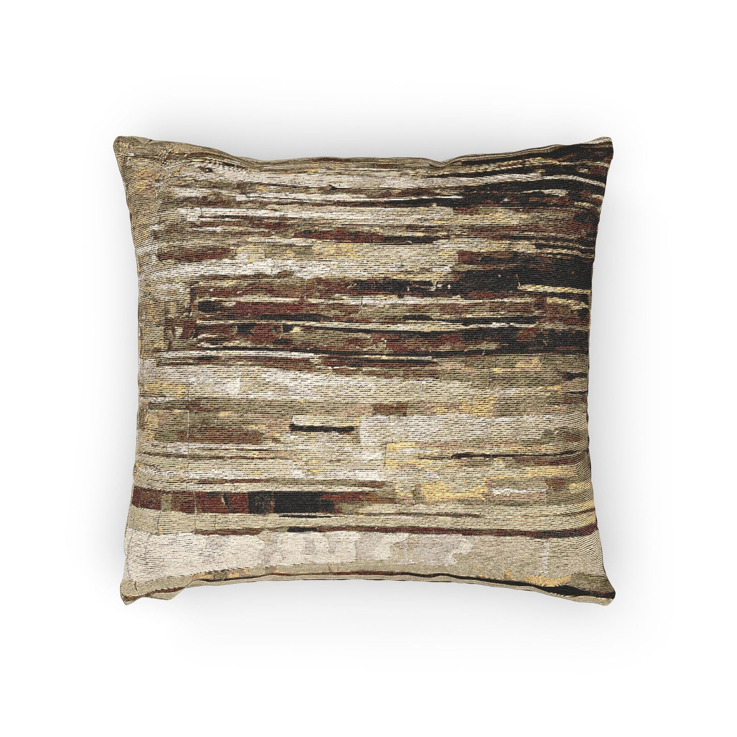 Striped Light Brown Woven Pillow, 17" x 18"