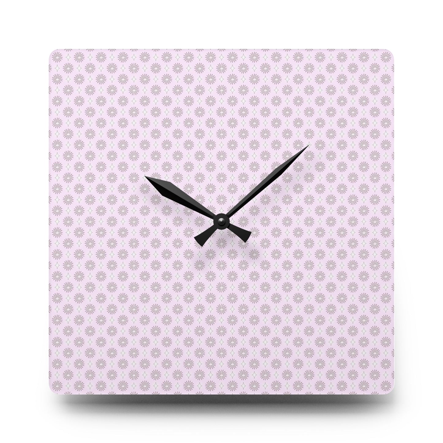 Pink Mornings Star-crossed Bodies Acrylic Wall Clock, Round or Square, 10.75" x 10.75"