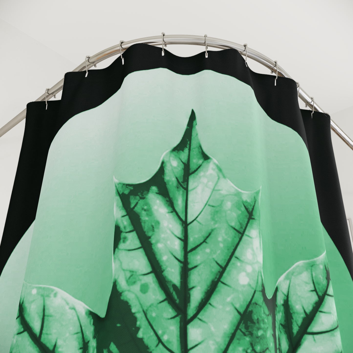 Mint Green Maple Leaf Shower Curtains, 71" x 74"