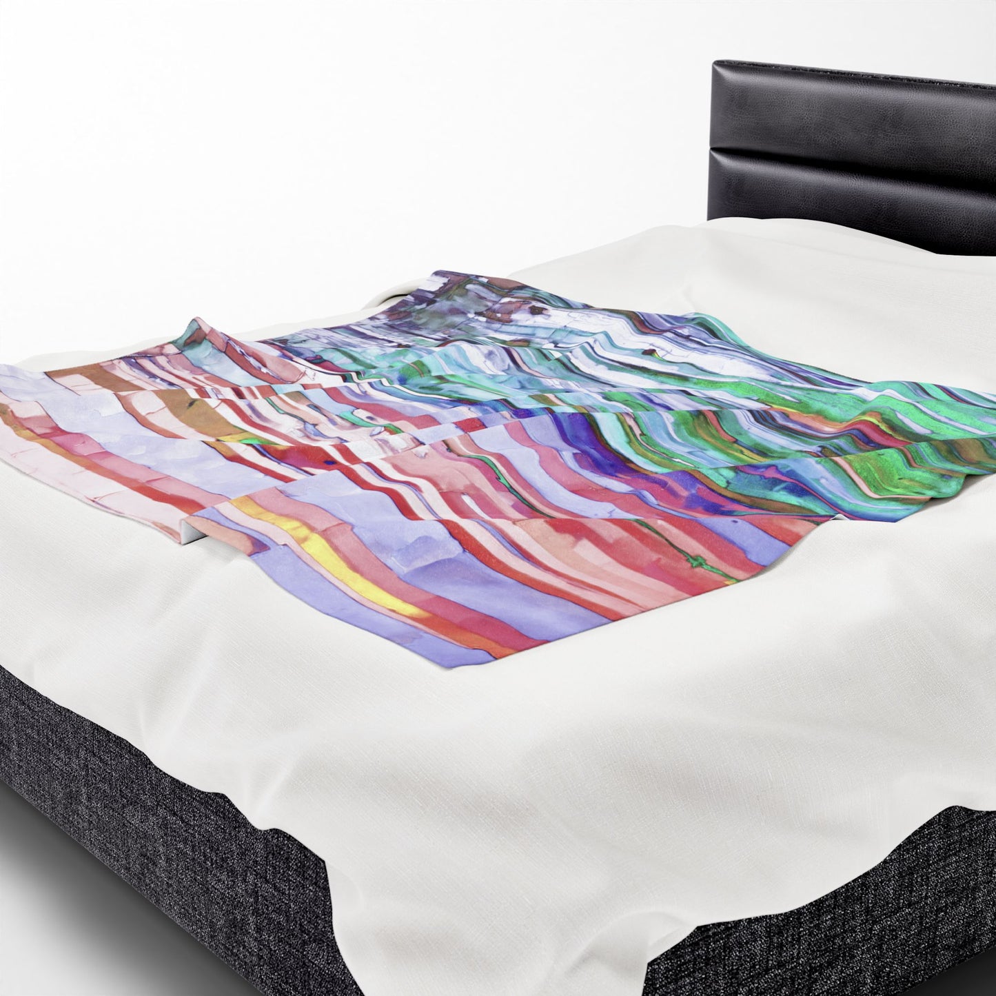 Striped Pastels Velveteen Plush Blanket, 50" x 60"