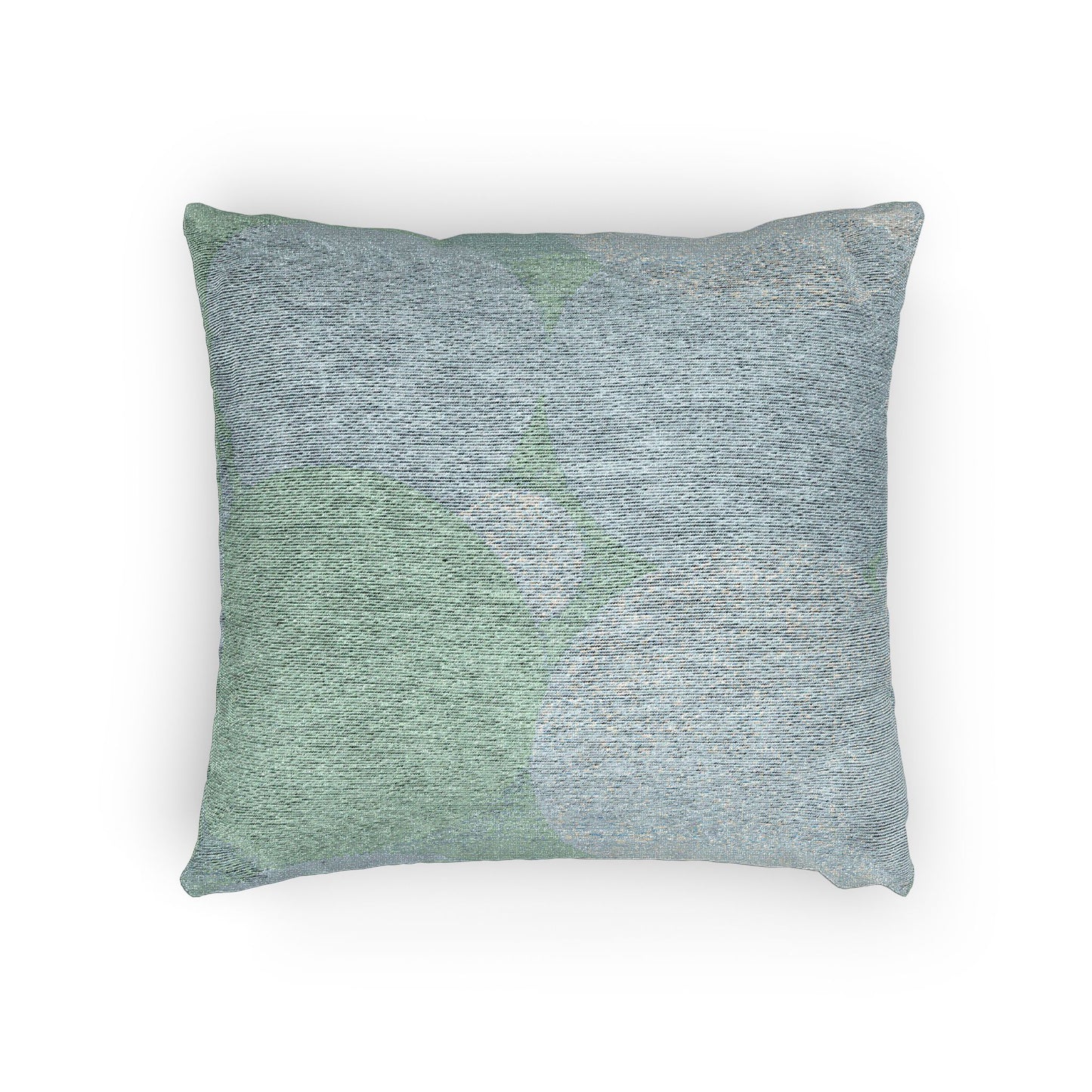 Light Blue Patches Woven Pillow, 17" x 18"