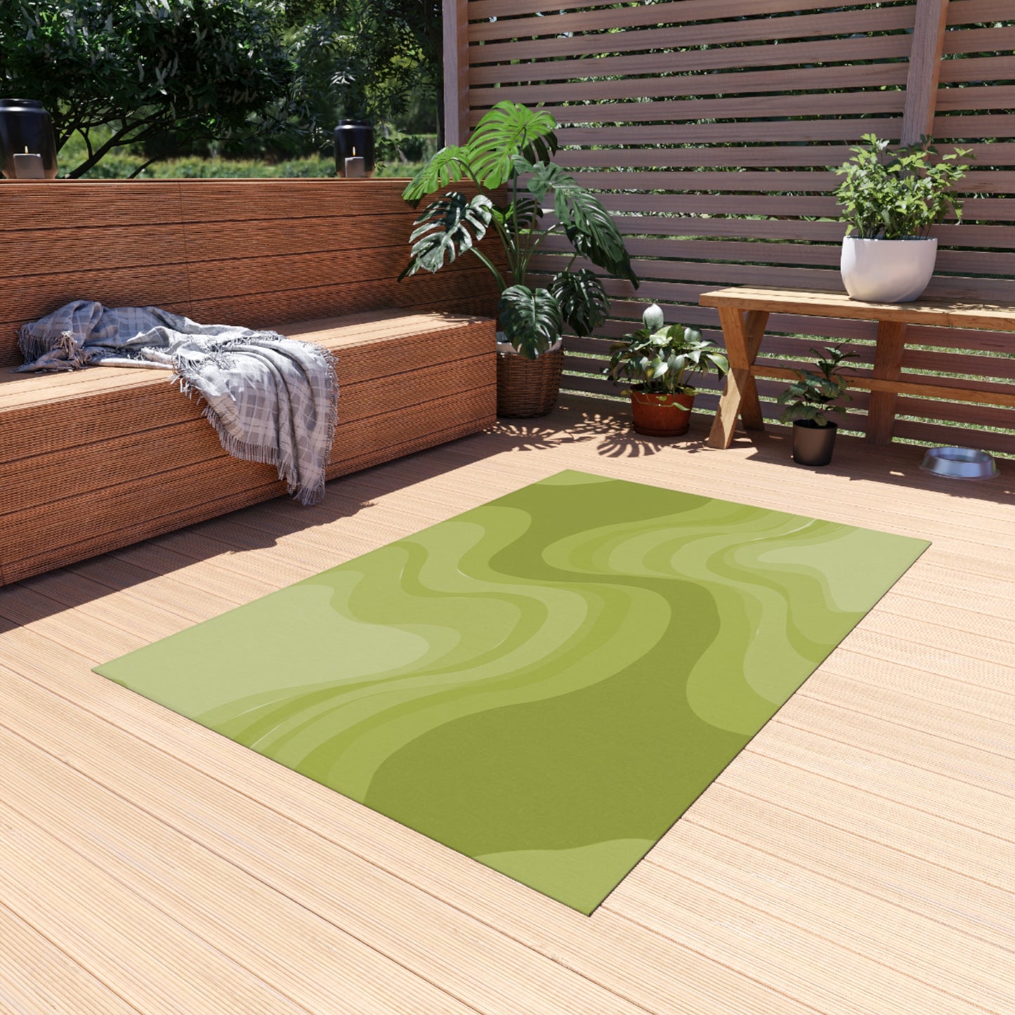 Lemon Wavey 48" x 72" Outdoor Rug
