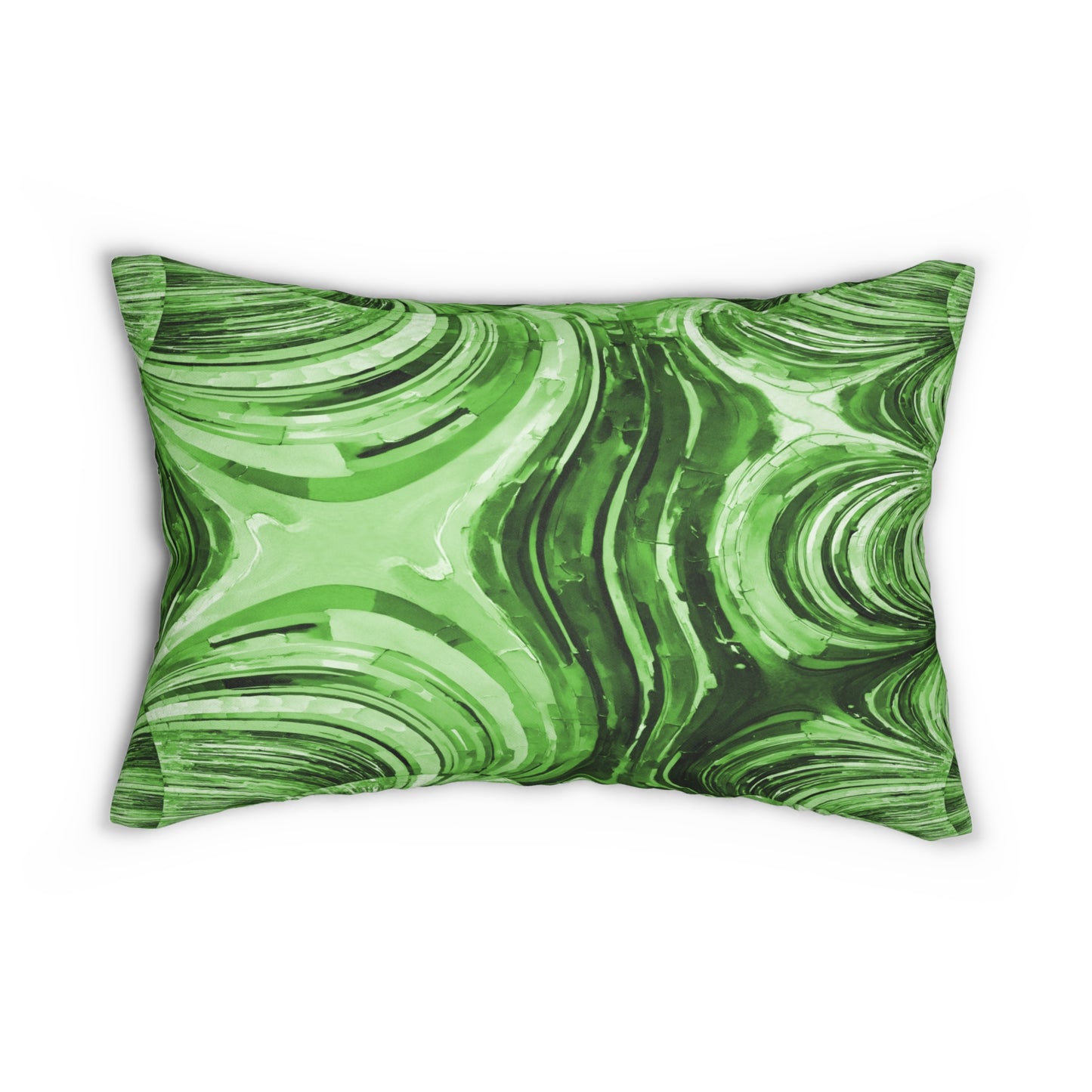 Uzi Spiral Mint Pastel Spun Polyester Lumbar Pillow, 20" x 14"