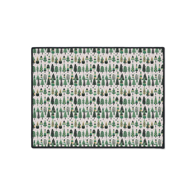 Mini Vintage Green Trees 18" x 24" Heavy Duty Floor Mat
