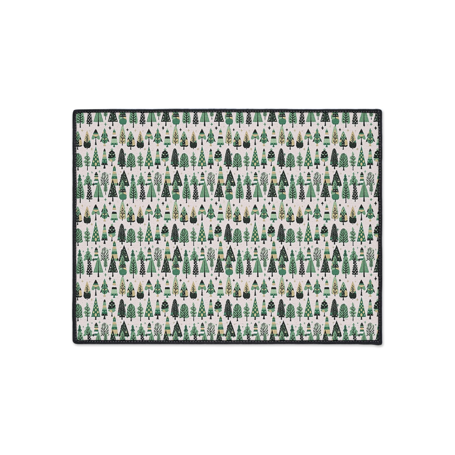 Mini Vintage Green Trees 18" x 24" Heavy Duty Floor Mat