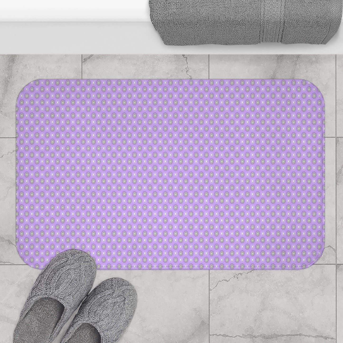Lavender Star-crossed Bodies 34" x 21" Bath Mat