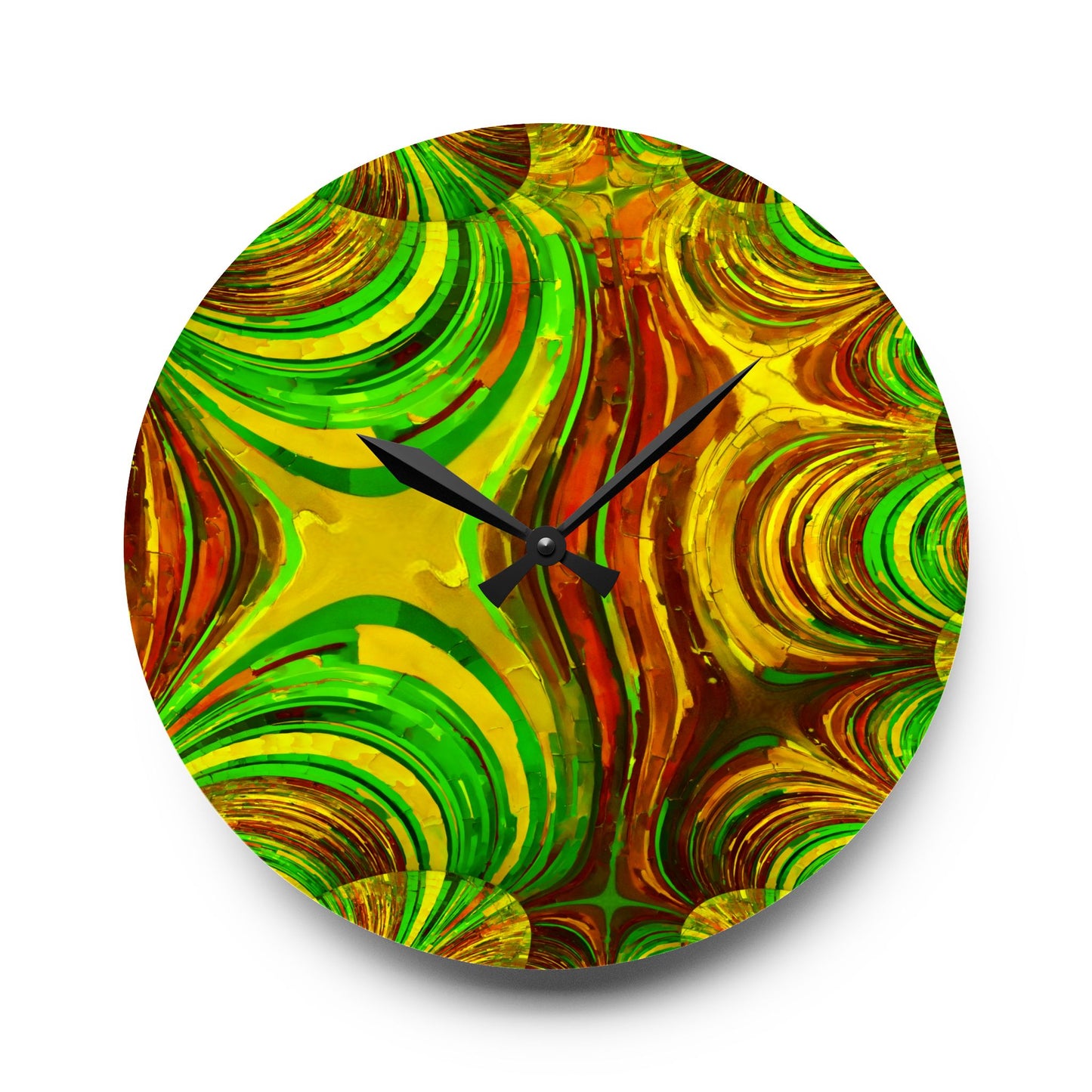 Uzi Spiral Beta Acrylic Wall Clock, Round or Square, 10.75" x 10.75"