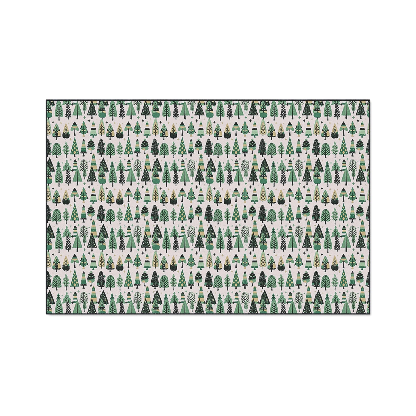 Mini Vintage Green Trees 48" x 72" Heavy Duty Floor Mat