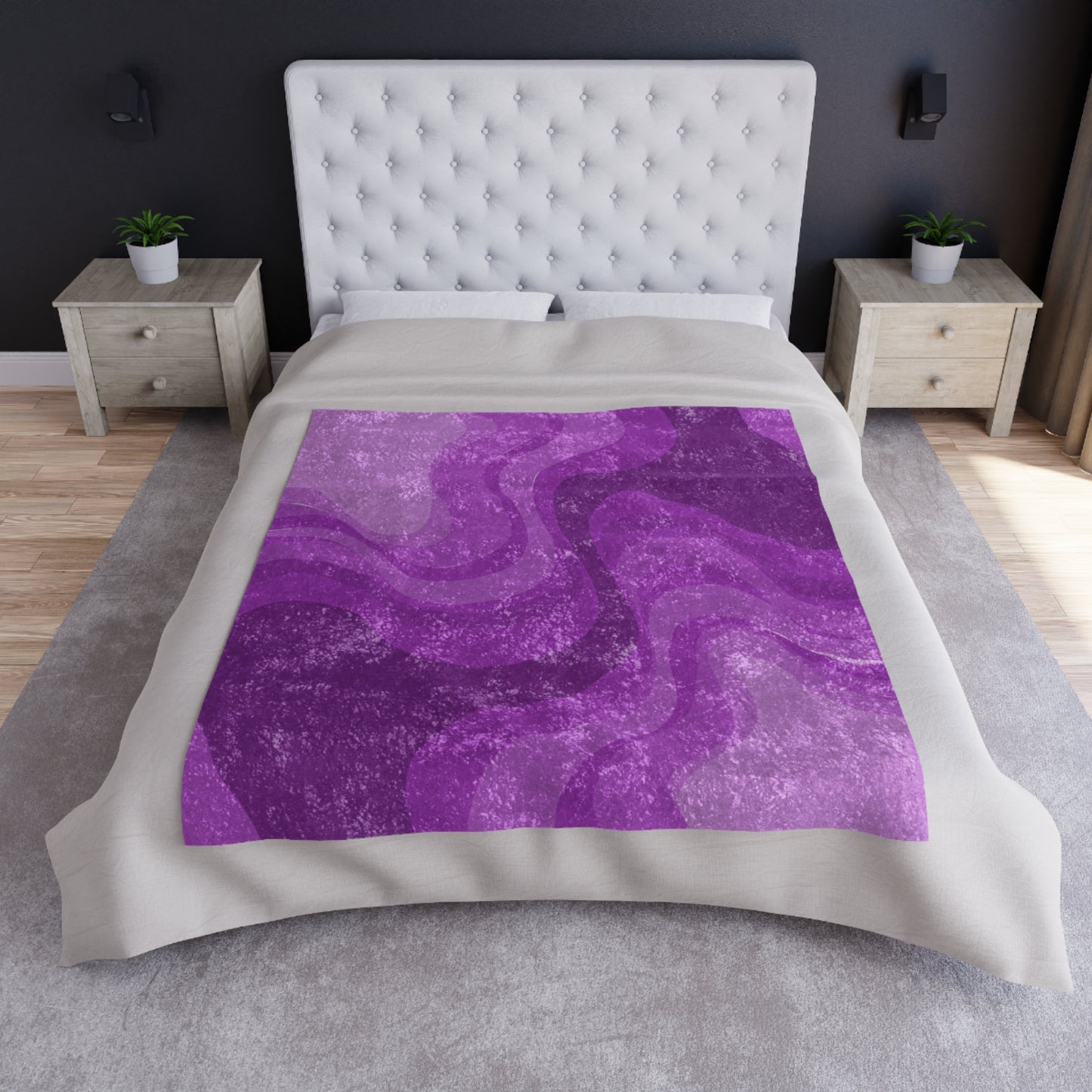 Wavey Purple Wavey 50" x 60" Crushed Velvet Blanket