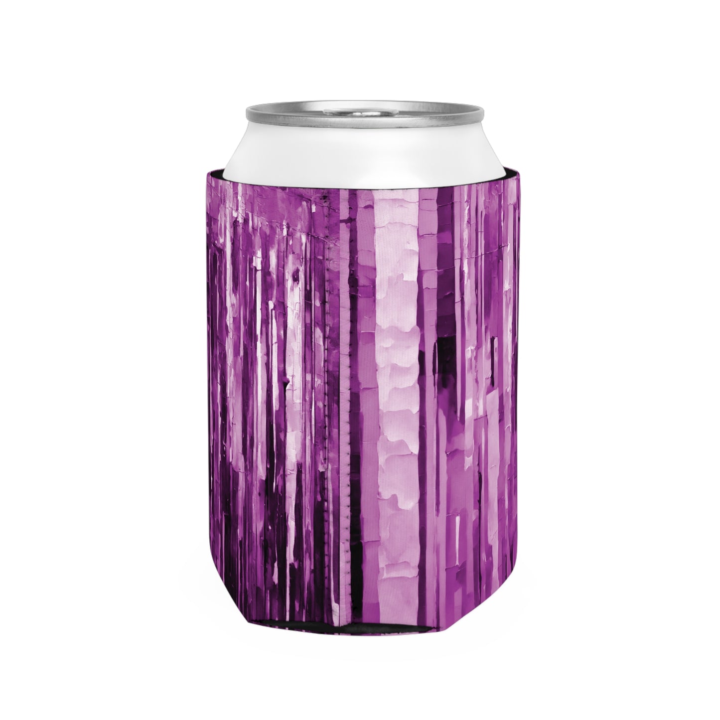 Striped Powder Lavender 12 oz Can Cooler Sleeve