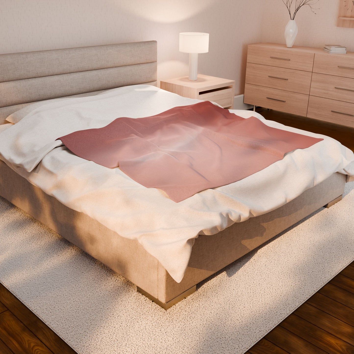 Rose Red Fade Velveteen Plush Blanket, 50" x 60"